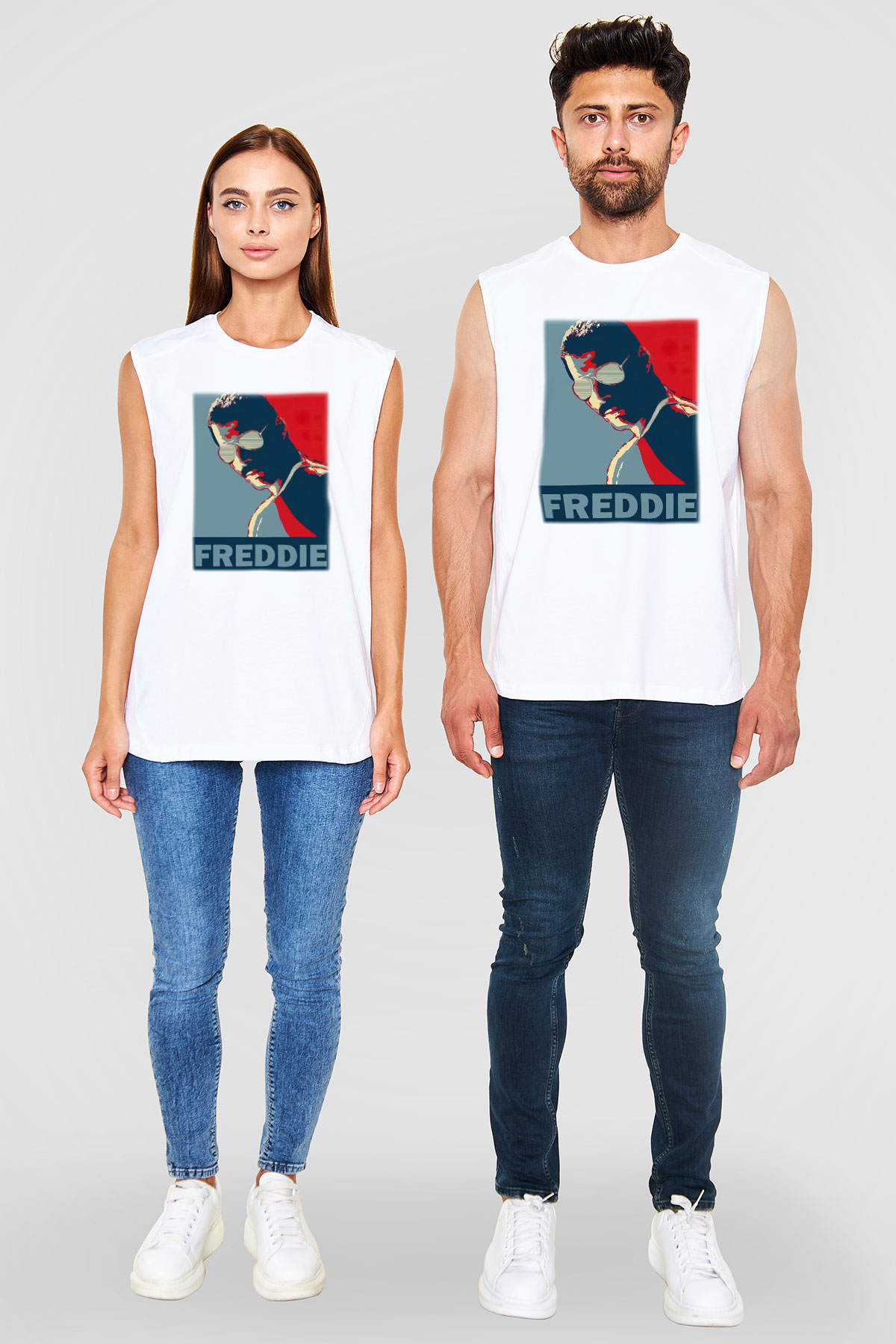 Queen Beyaz Unisex Kolsuz Tişört