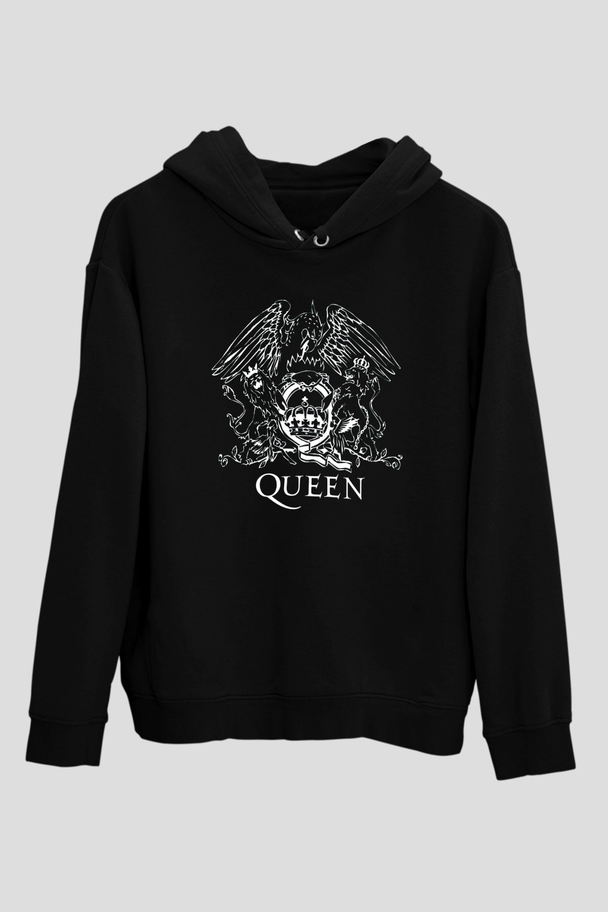 Queen Siyah Unisex Hoodie