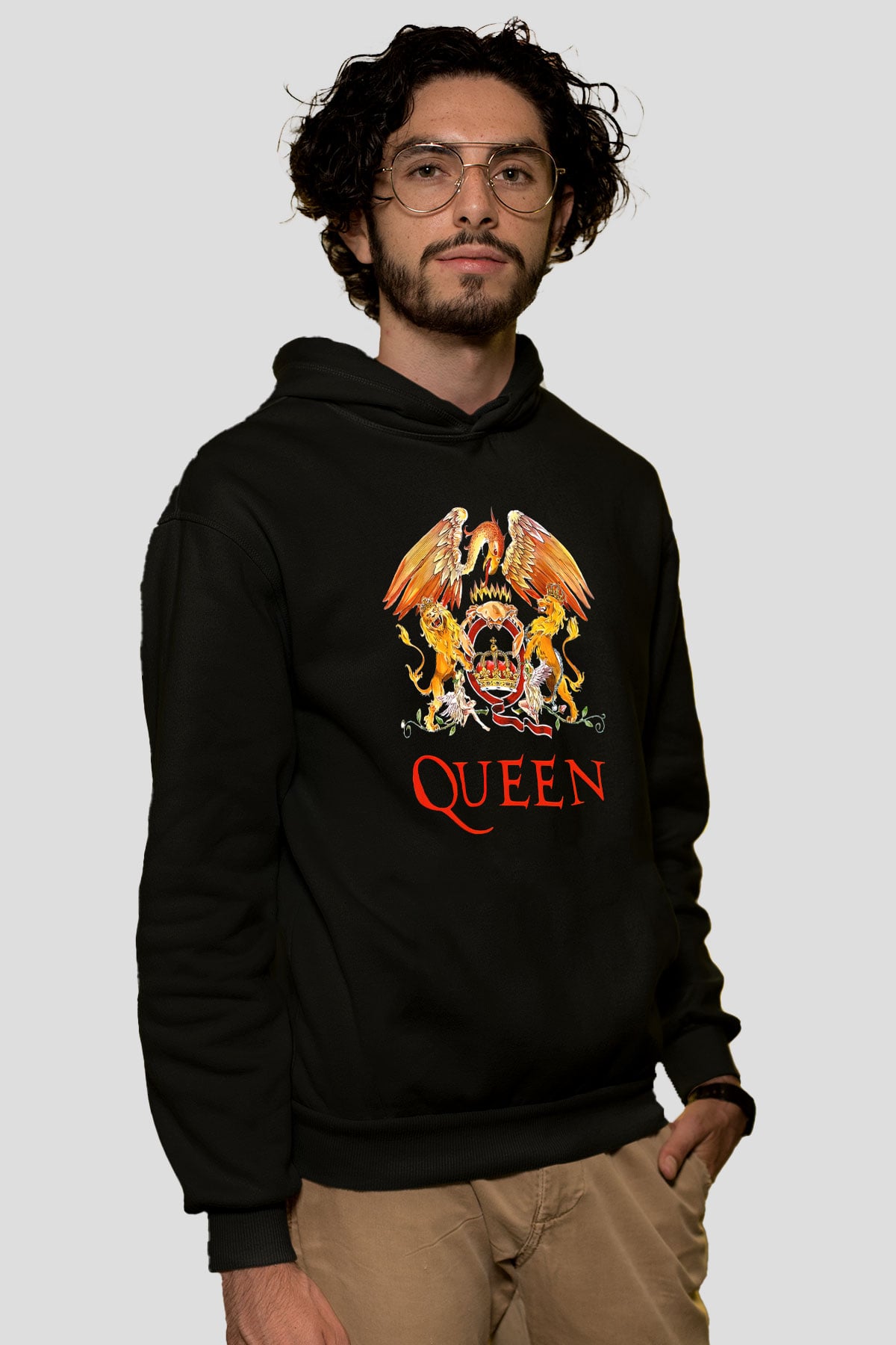 Queen Siyah Unisex Hoodie