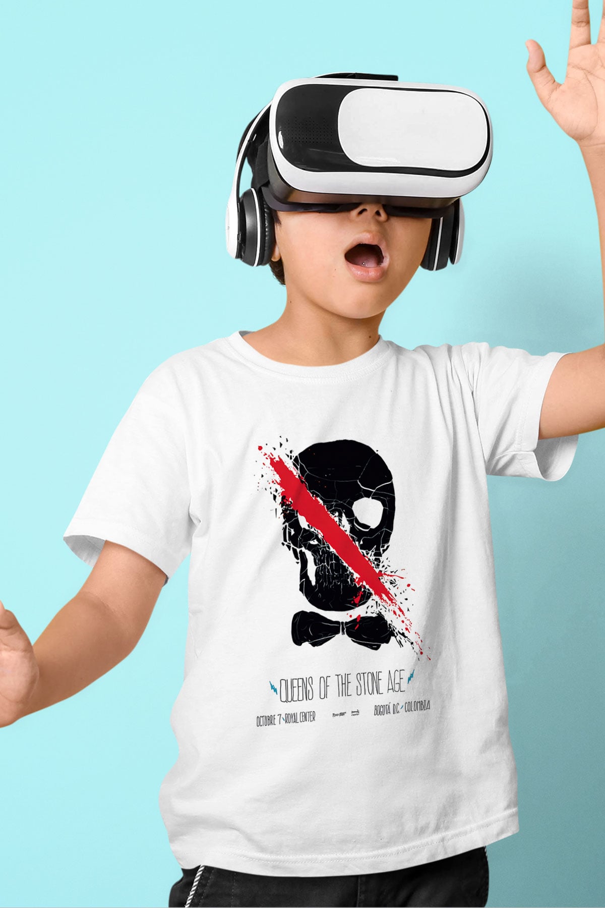 Queens of the Stone Age Baskılı Beyaz Unisex Çocuk Tişört