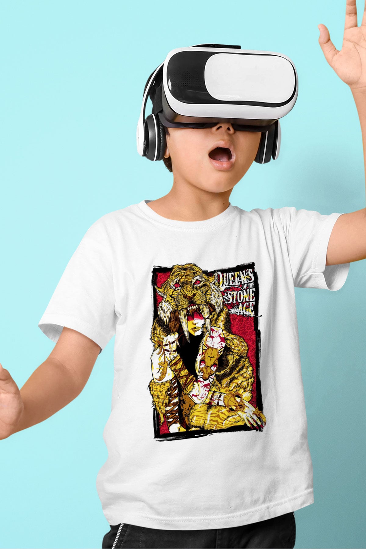 Queens of the Stone Age Baskılı Beyaz Unisex Çocuk Tişört