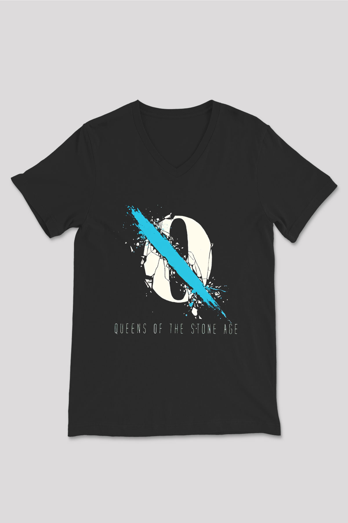 Queens of the Stone Age Siyah Unisex V Yaka Tişört T-Shirt