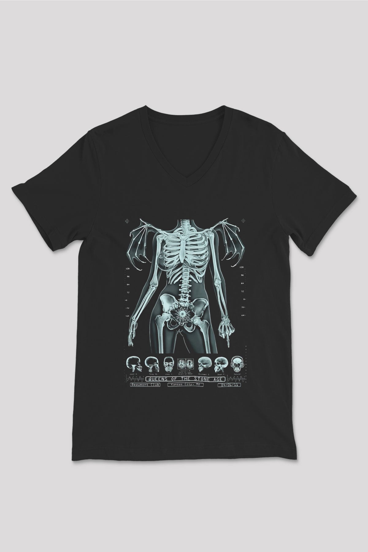 Queens of the Stone Age Siyah Unisex V Yaka Tişört T-Shirt