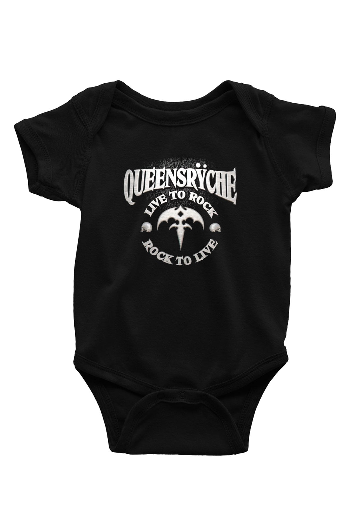 Queensryche Baskılı Siyah Bebek Body - Zıbın