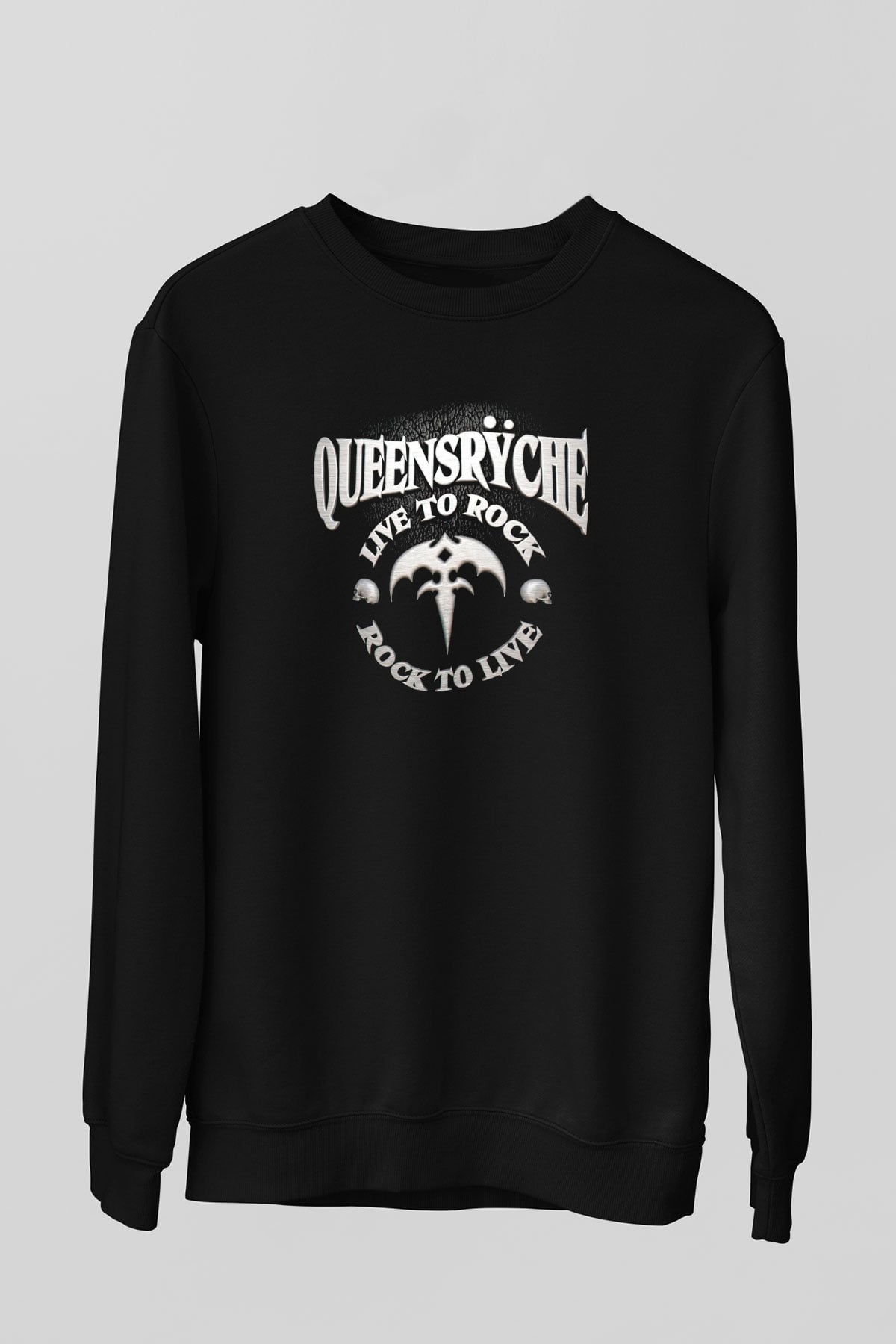 Queensryche Siyah Unisex Sweatshirt