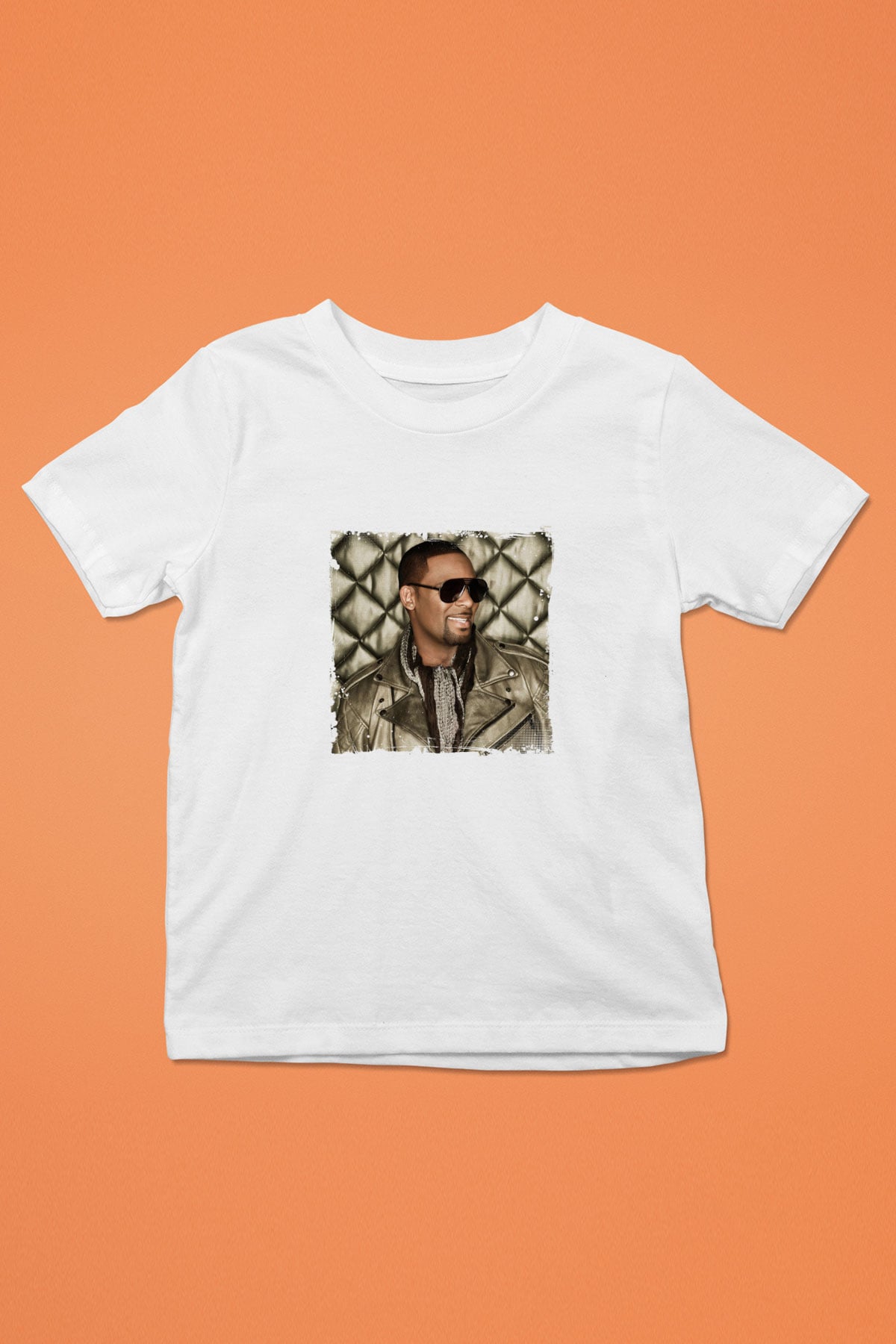 R. Kelly Baskılı Unisex Beyaz Çocuk Tişört