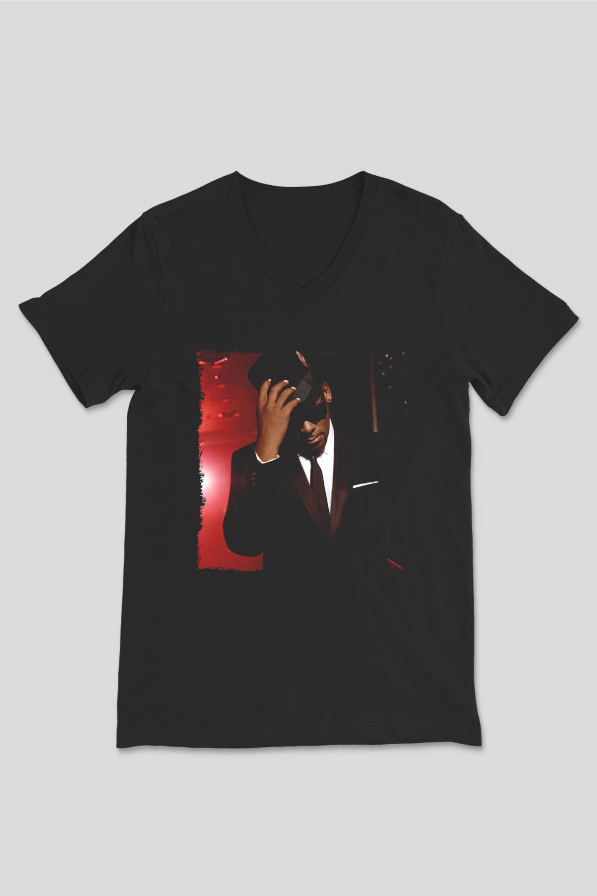 R.Kelly Siyah Unisex V Yaka Tişört