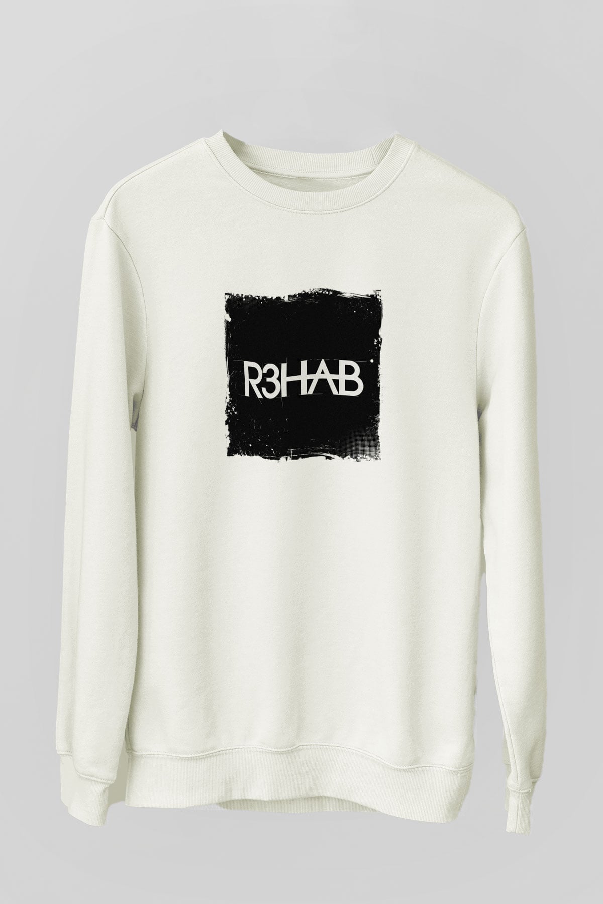R3habBaskılı Beyaz Sweatshirt