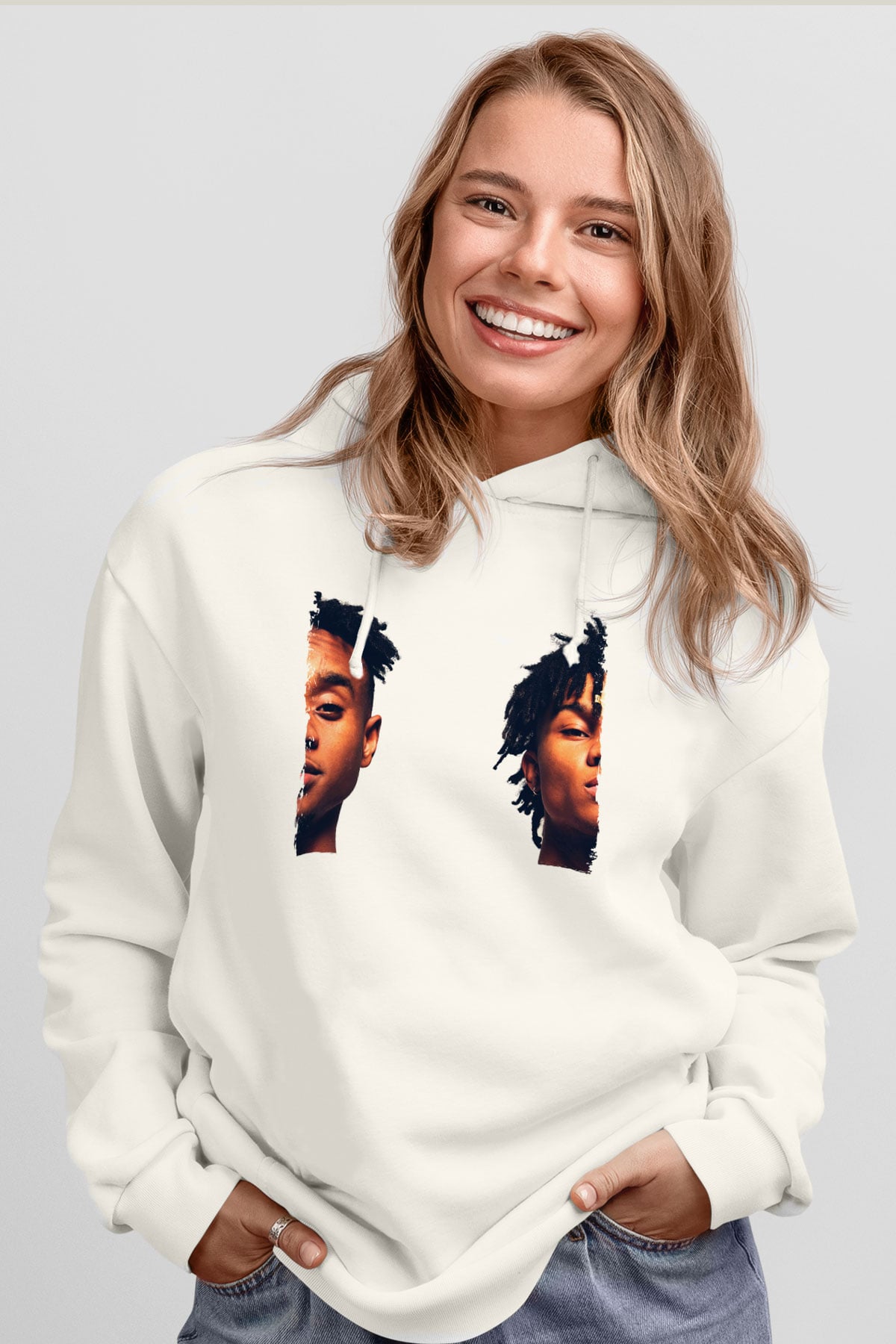 Rae Sremmurd Beyaz Unisex Kapüşonlu Sweatshirt