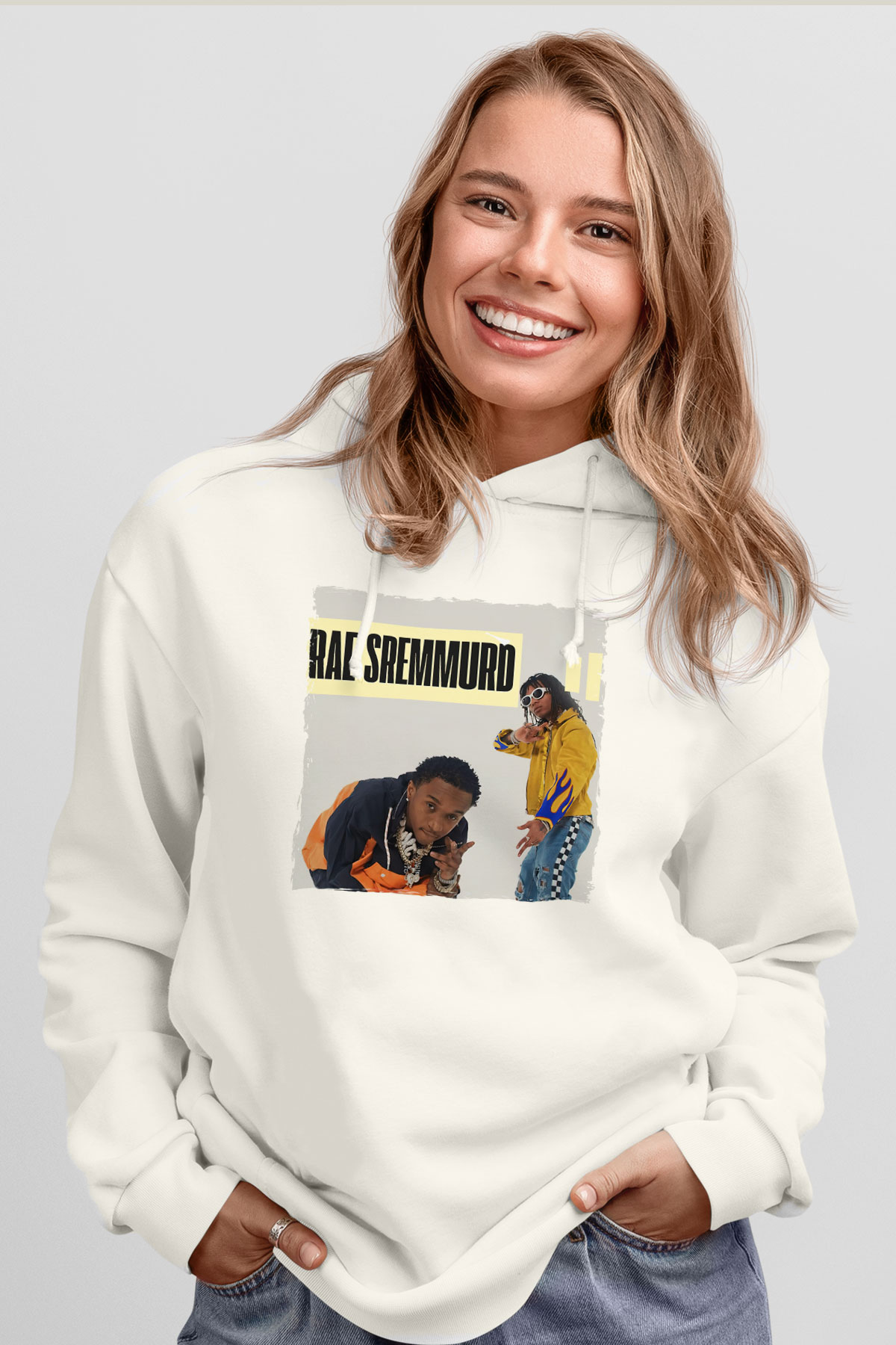 Rae Sremmurd Beyaz Unisex Kapüşonlu Sweatshirt