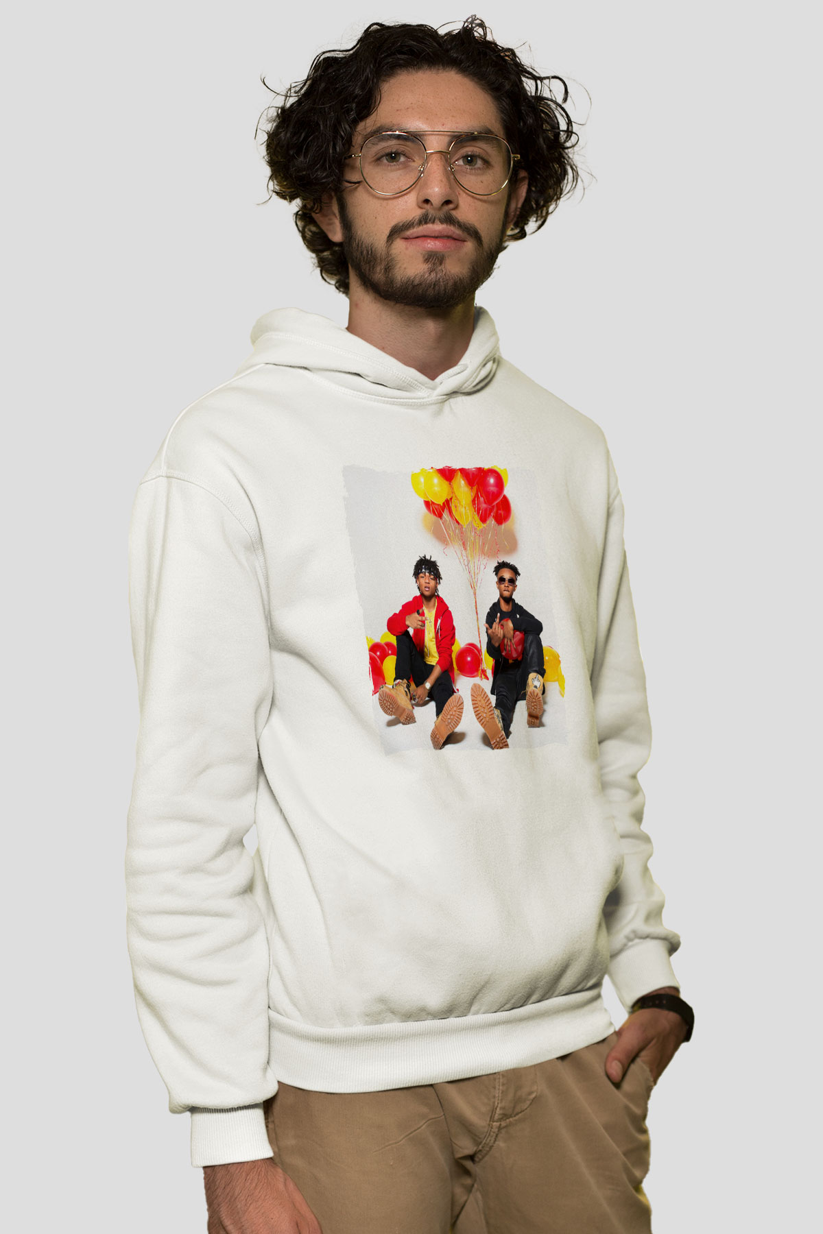 Rae Sremmurd Beyaz Unisex Kapüşonlu Sweatshirt