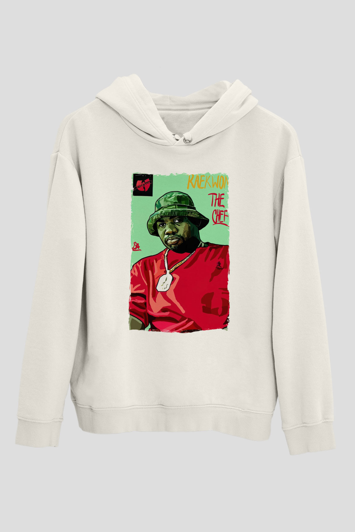 Raekwon Beyaz Unisex Kapüşonlu Sweatshirt