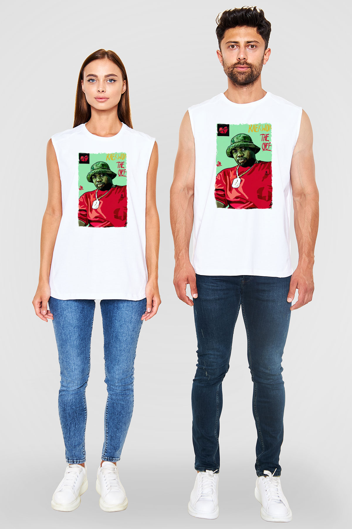 Raekwon Beyaz Unisex Kolsuz Tişört
