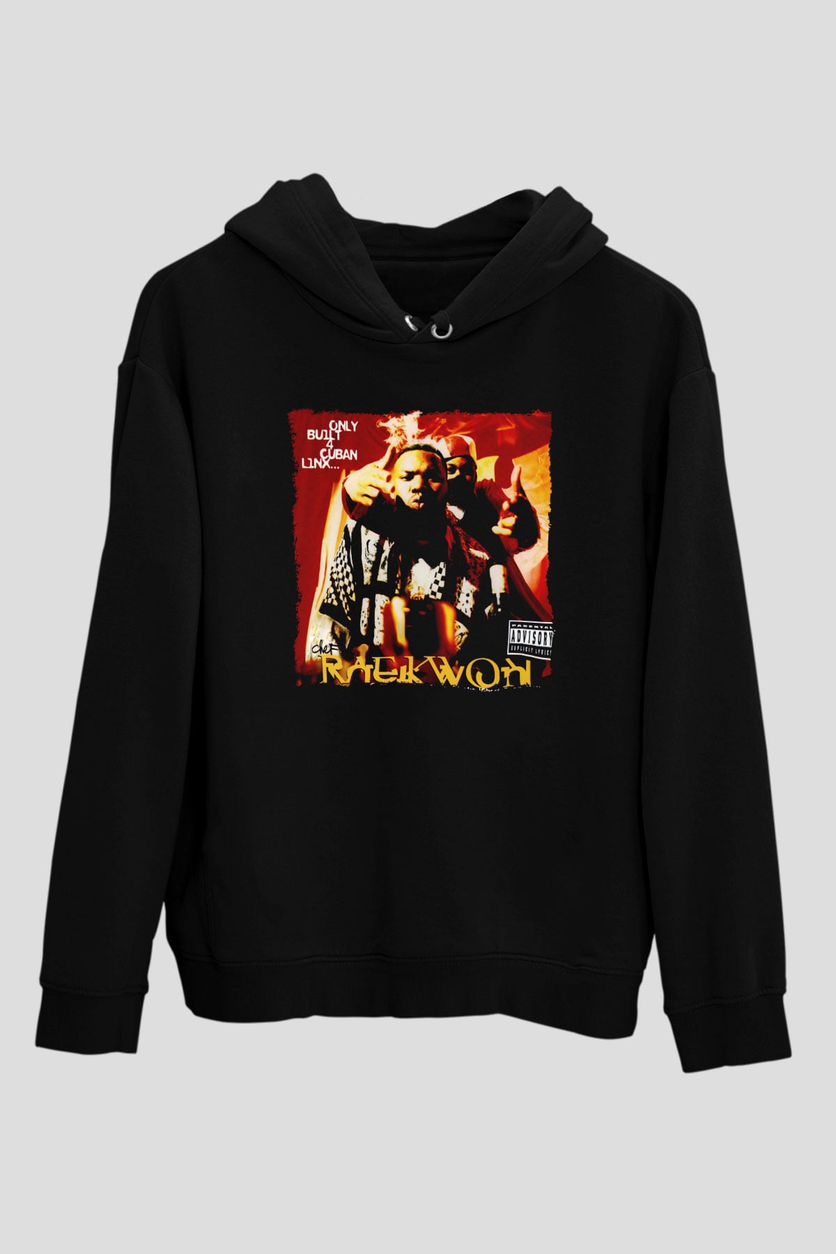 Raekwon Siyah Unisex Kapüşonlu Sweatshirt