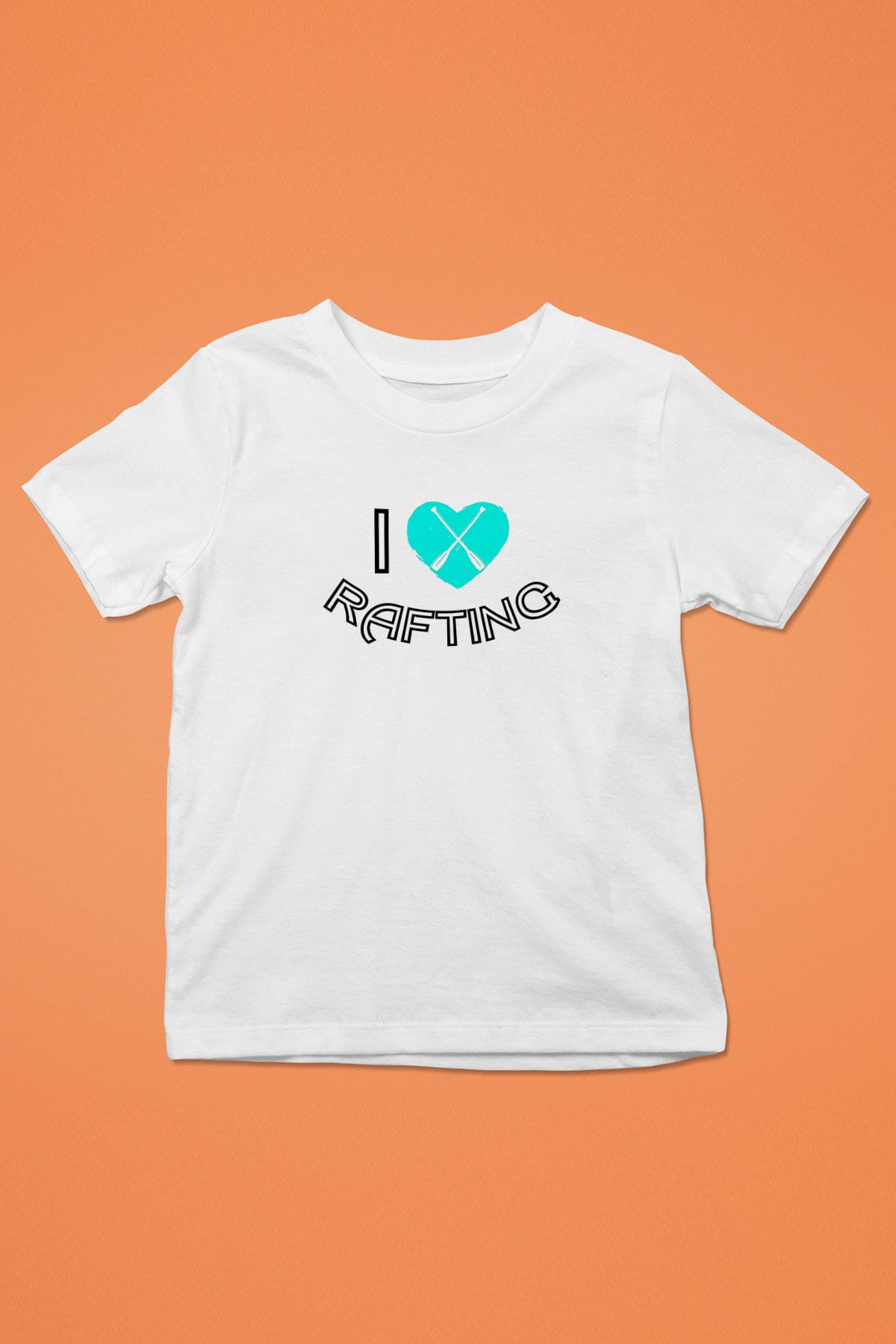 Rafting Baskılı Unisex Beyaz Çocuk Tişört - Tshirt