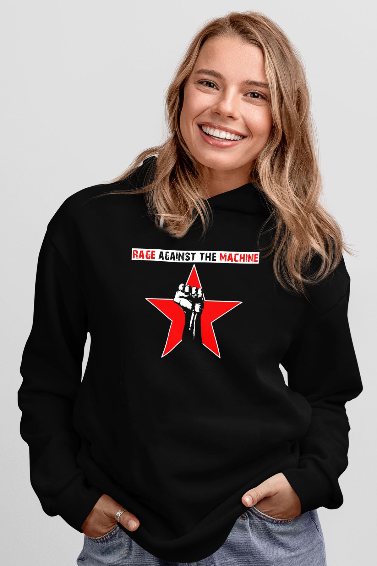 Rage Against the Machine Siyah Unisex Hoodie