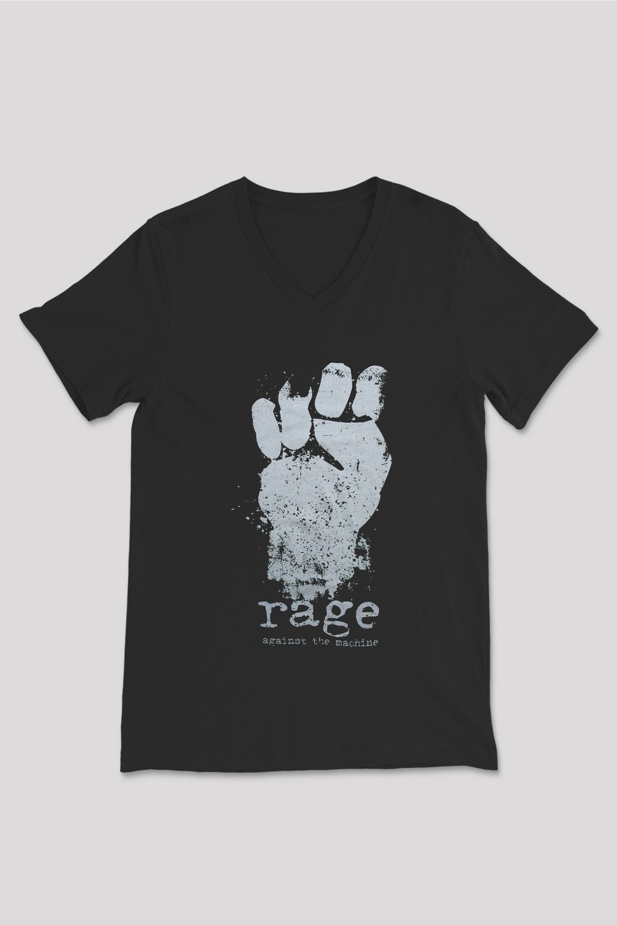 Rage Against the Machine Siyah Unisex V Yaka Tişört T-Shirt