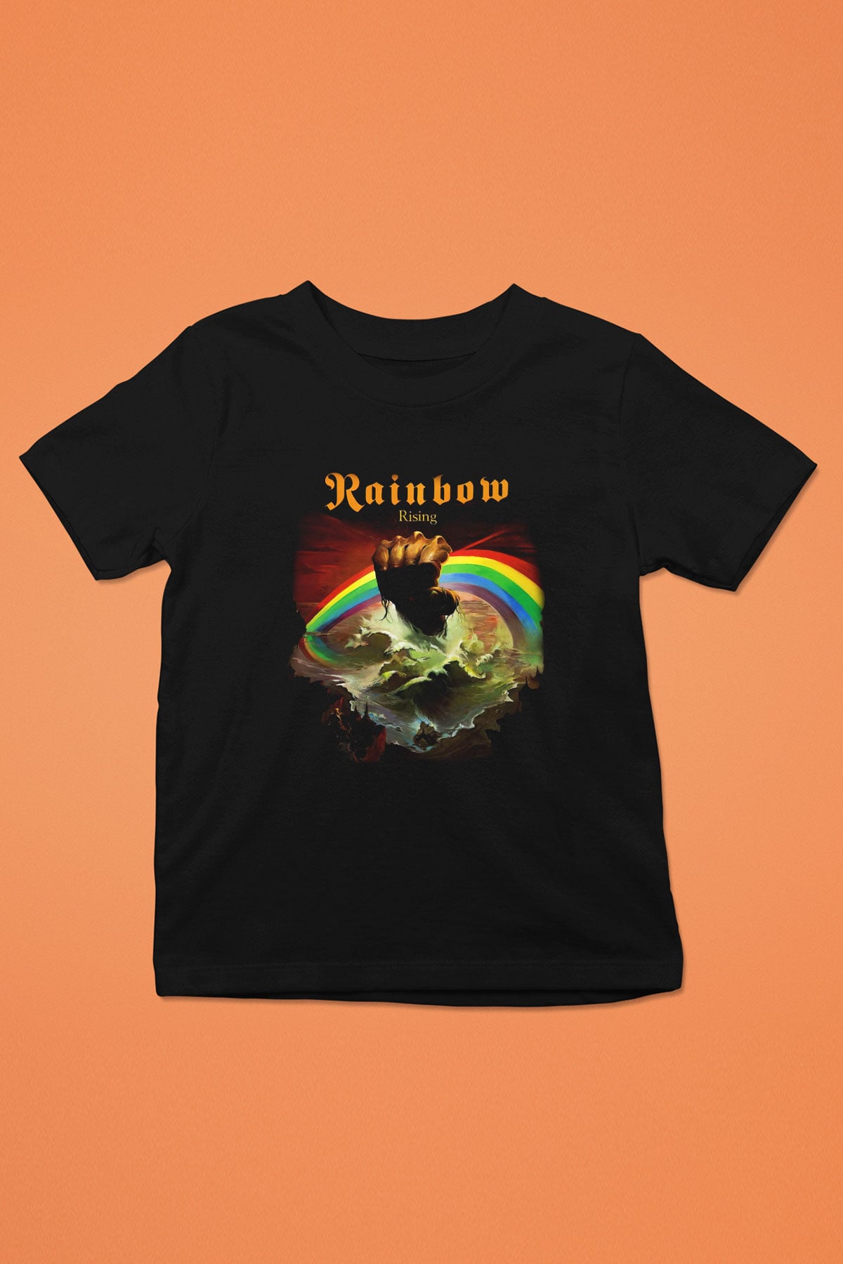 Rainbow Baskılı Siyah Unisex Çocuk Tişört