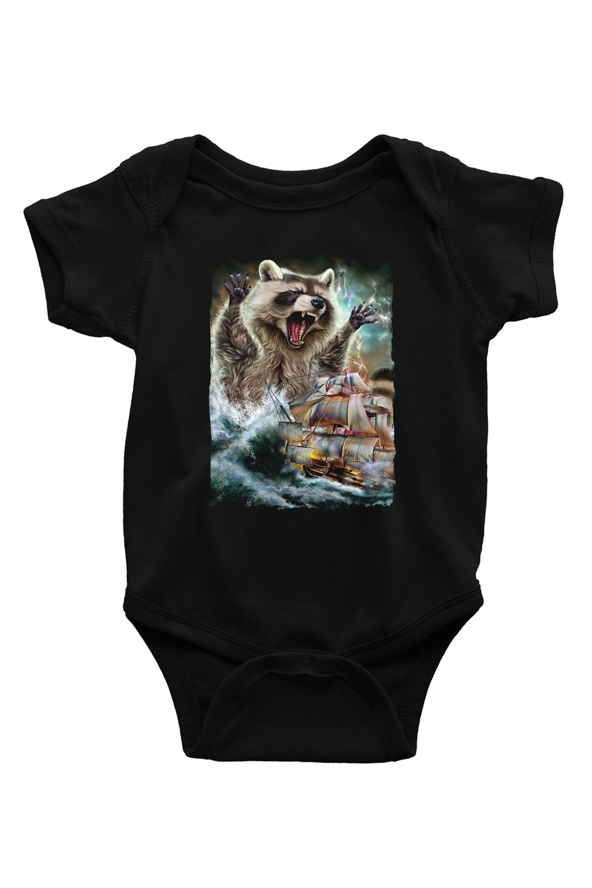 Rakun Siyah Bebek Body - Zıbın