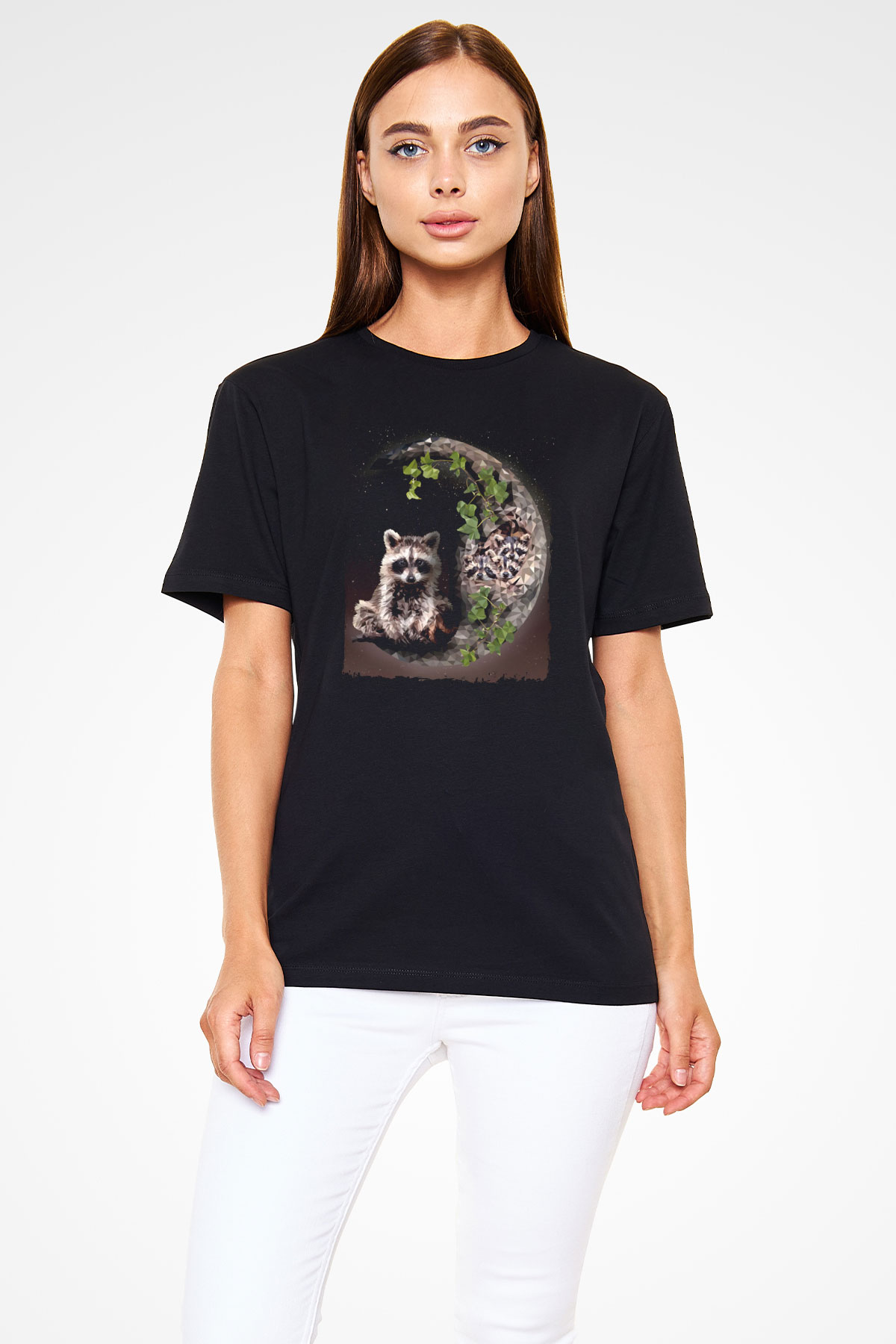 Rakun Siyah Unisex Tişört T-Shirt - TişörtFabrikası