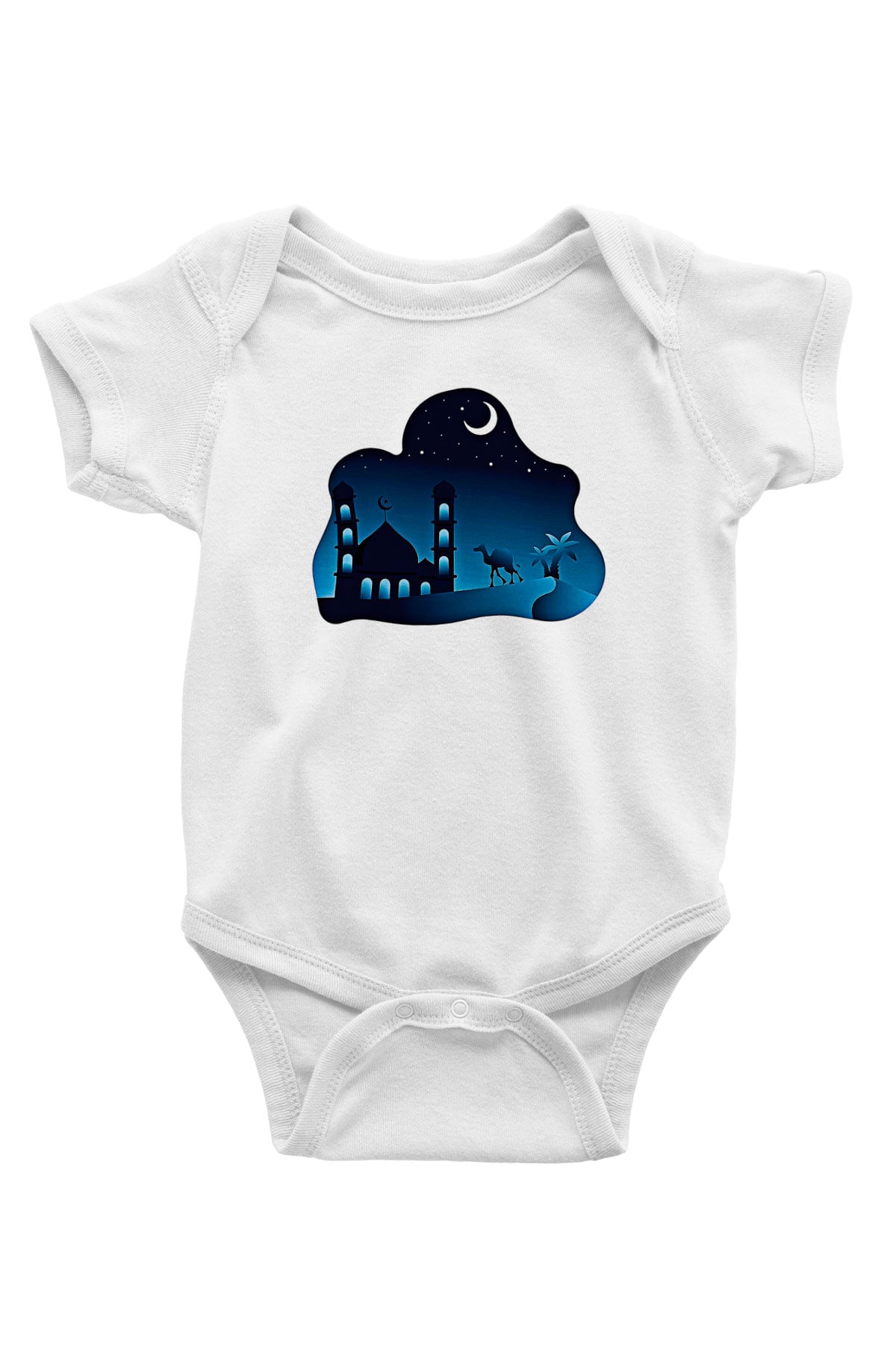 Ramazan Bayramı Baskılı Beyaz Unisex Bebek Body - Zıbın