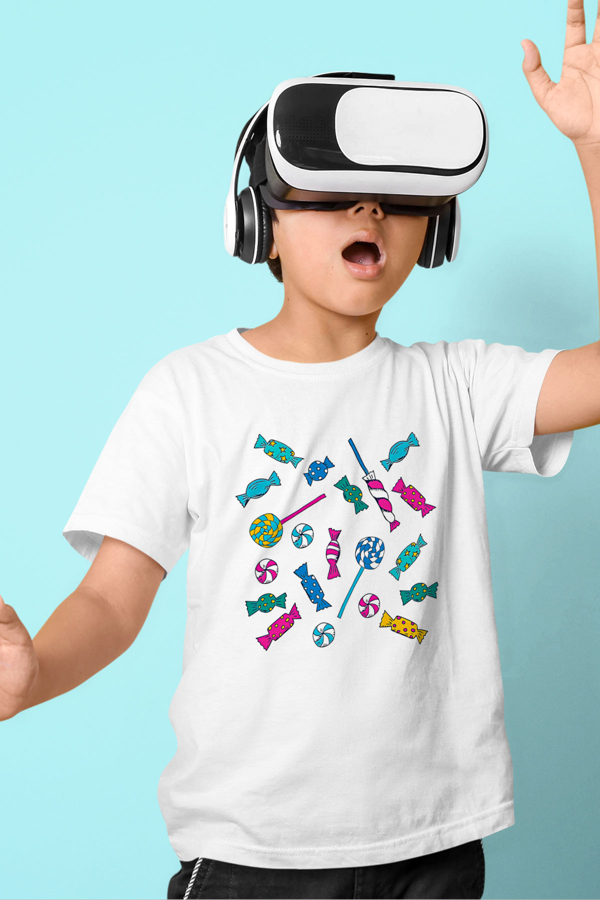 Ramazan Bayramı Baskılı Beyaz Unisex Beyaz Çocuk Tişört - Tshirt
