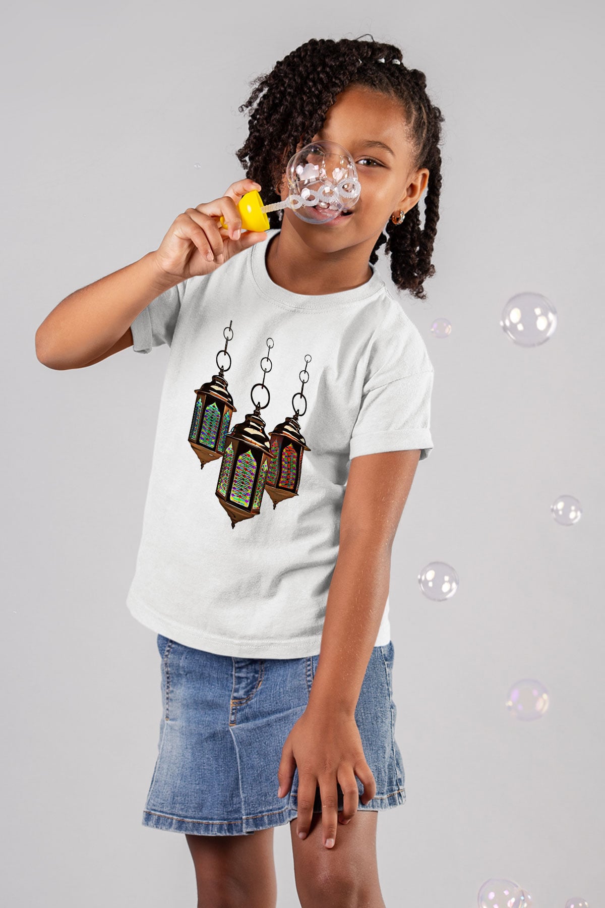 Ramazan Bayramı Baskılı Beyaz Unisex Beyaz Çocuk Tişört - Tshirt
