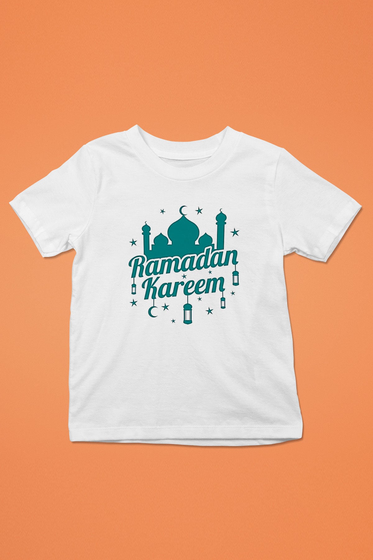 Ramazan Bayramı Baskılı Beyaz Unisex Beyaz Çocuk Tişört - Tshirt
