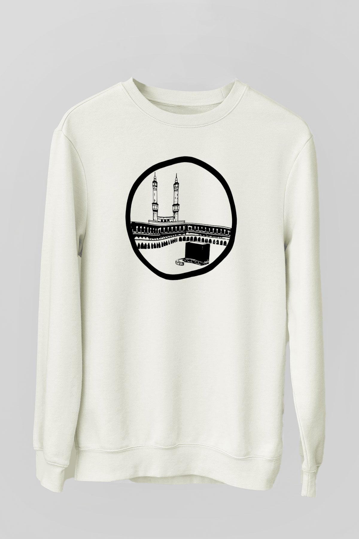 Ramazan Bayramı Baskılı Beyaz Unisex Sweatshirt