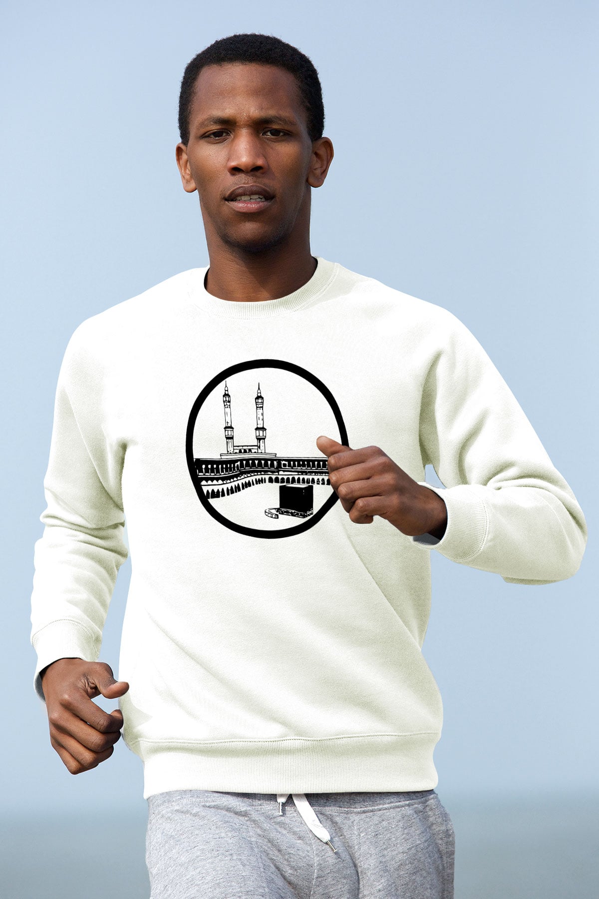 Ramazan Bayramı Baskılı Beyaz Unisex Sweatshirt