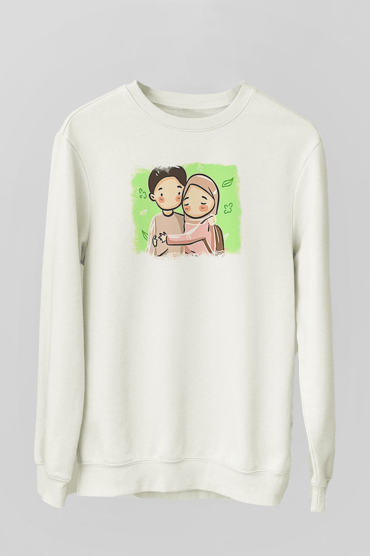 Ramazan Bayramı Baskılı Beyaz Unisex Sweatshirt