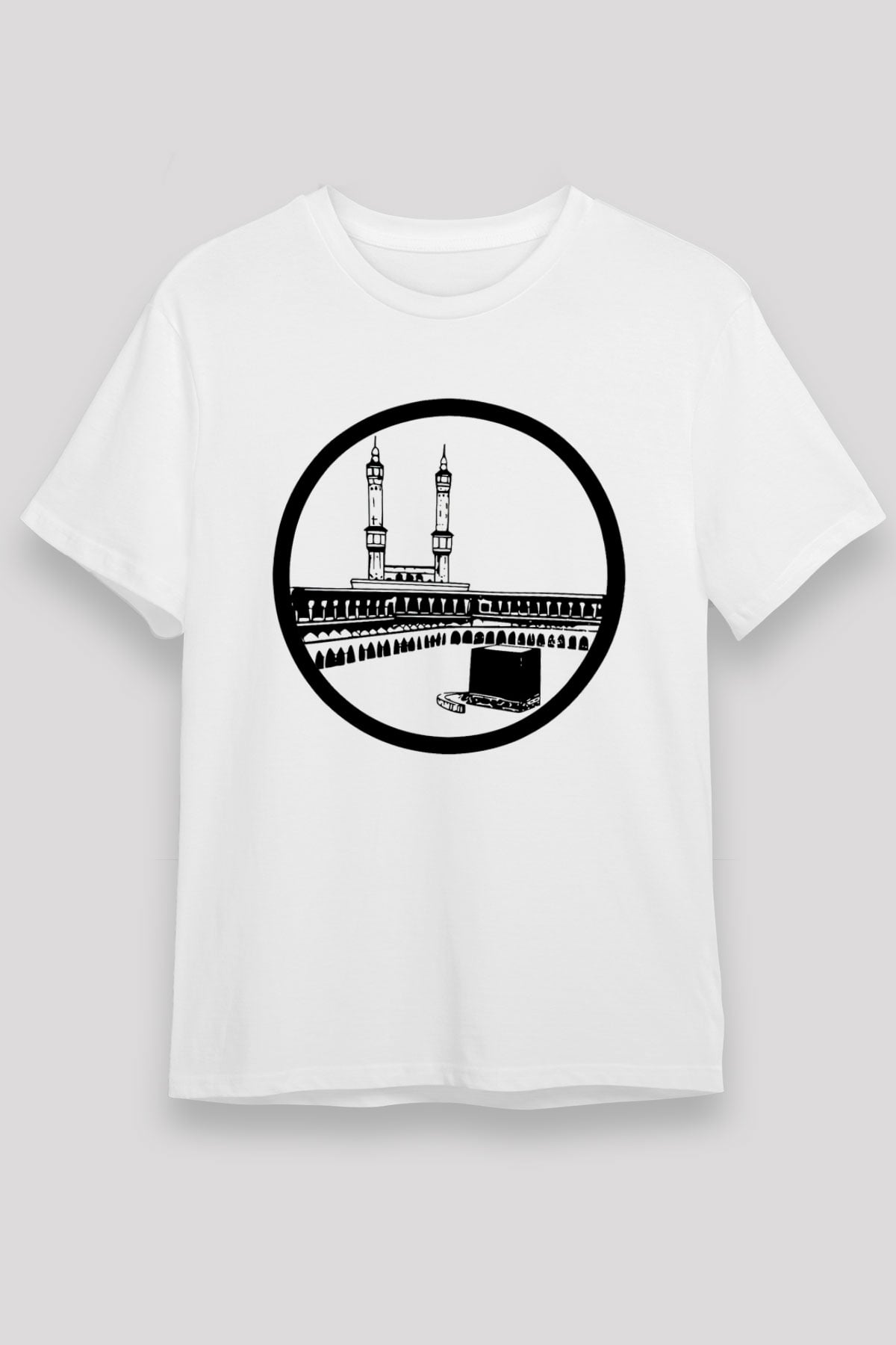 Ramazan Bayramı Baskılı Unisex Beyaz Tişört - Tshirt