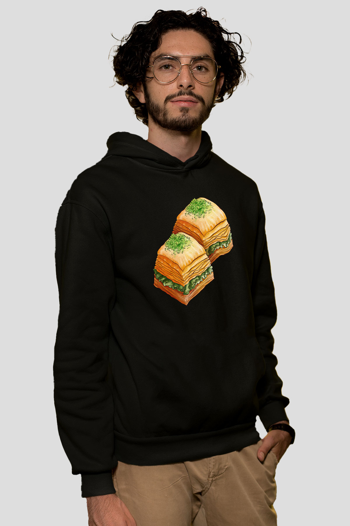 Ramazan Bayramı Baskılı Unisex Siyah Hoodie