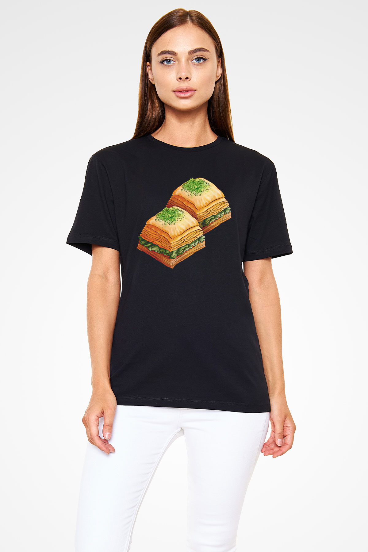 Ramazan Bayramı Baskılı Unisex Siyah Tişört - Tshirt