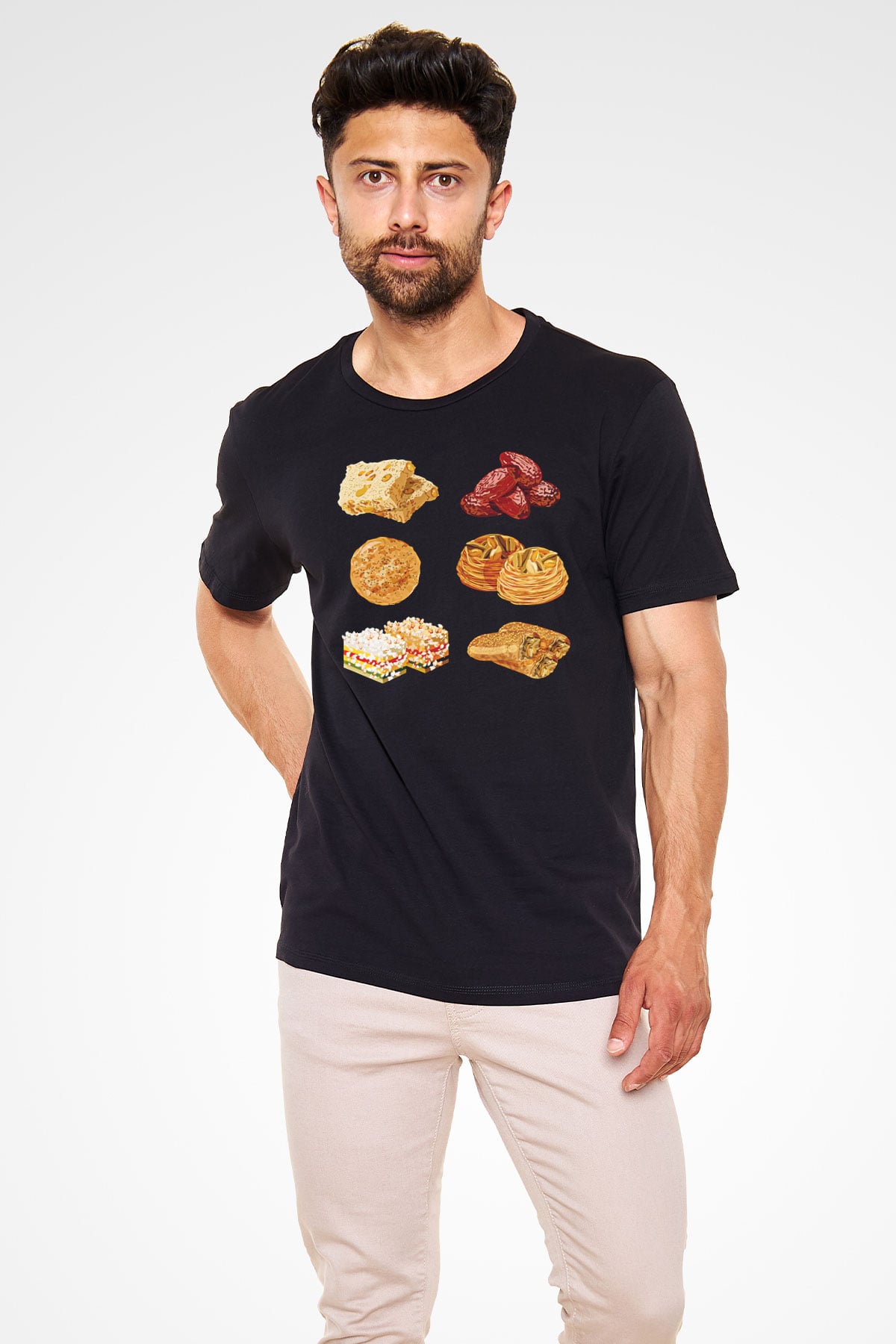Ramazan Bayramı Baskılı Unisex Siyah Tişört - Tshirt