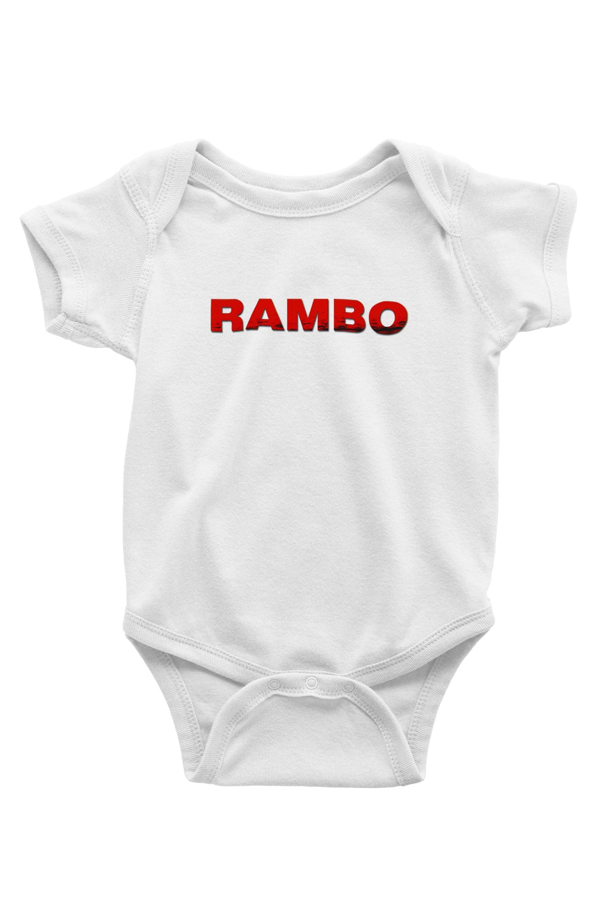 Rambo Baskılı Beyaz Unisex Bebek Body - Zıbın