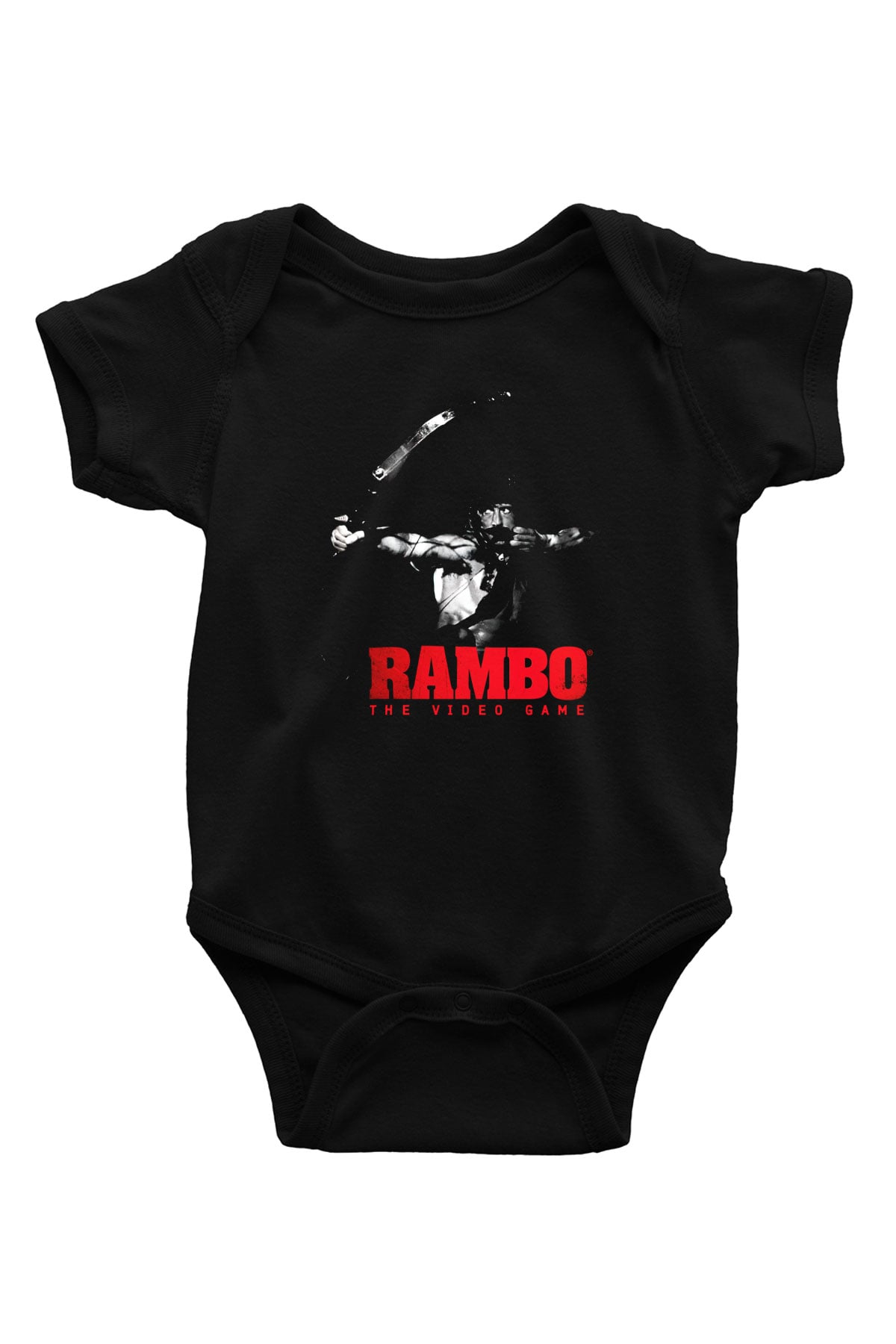 Rambo Baskılı Siyah Bebek Body - Zıbın