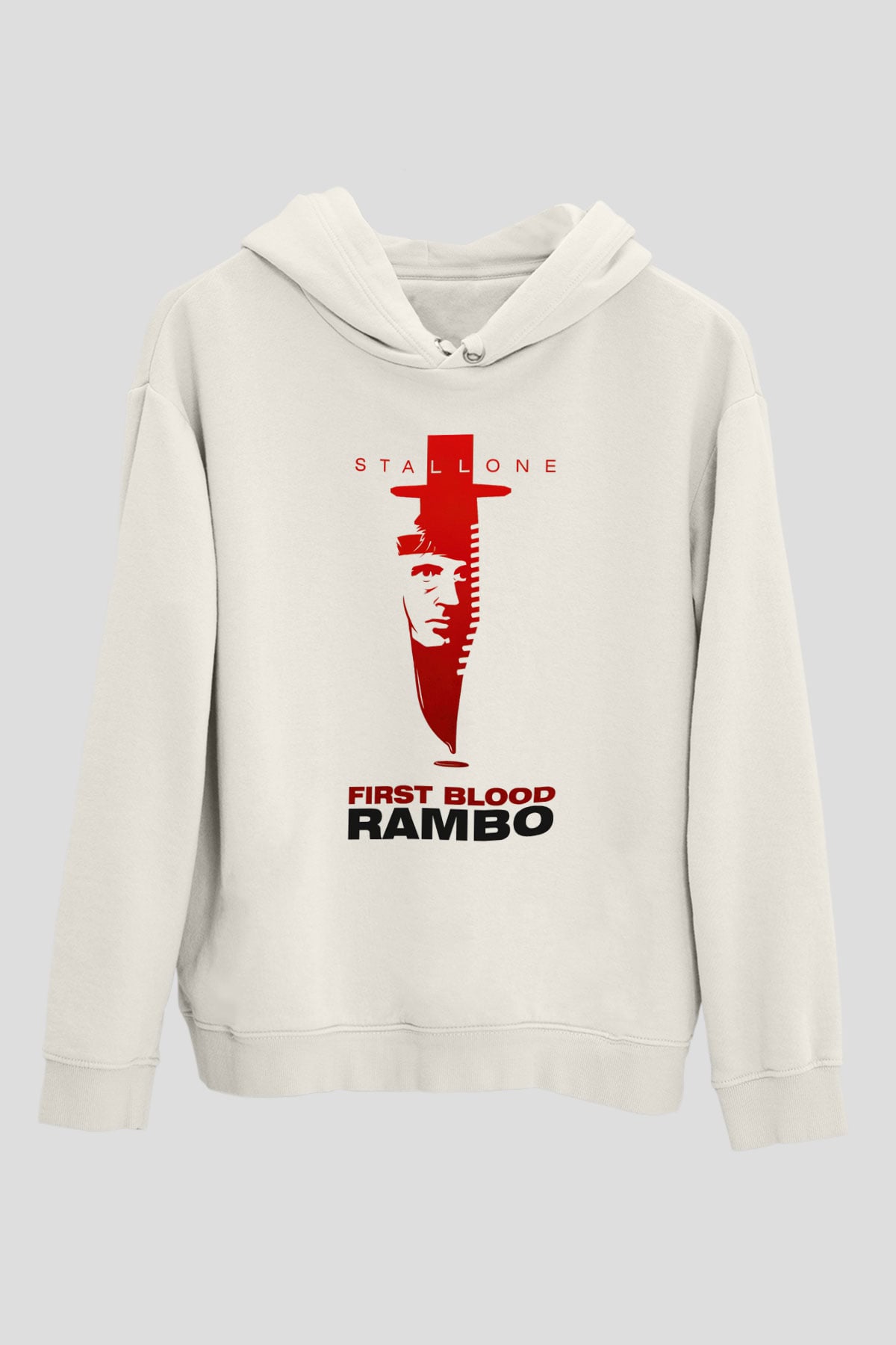 Rambo Beyaz Unisex Hoodie
