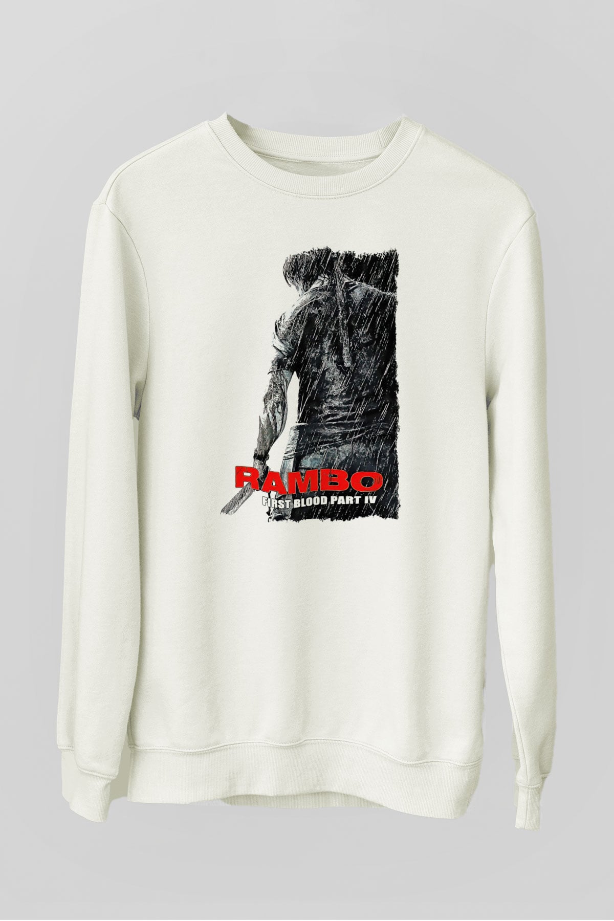 Rambo Beyaz Unisex Sweatshirt