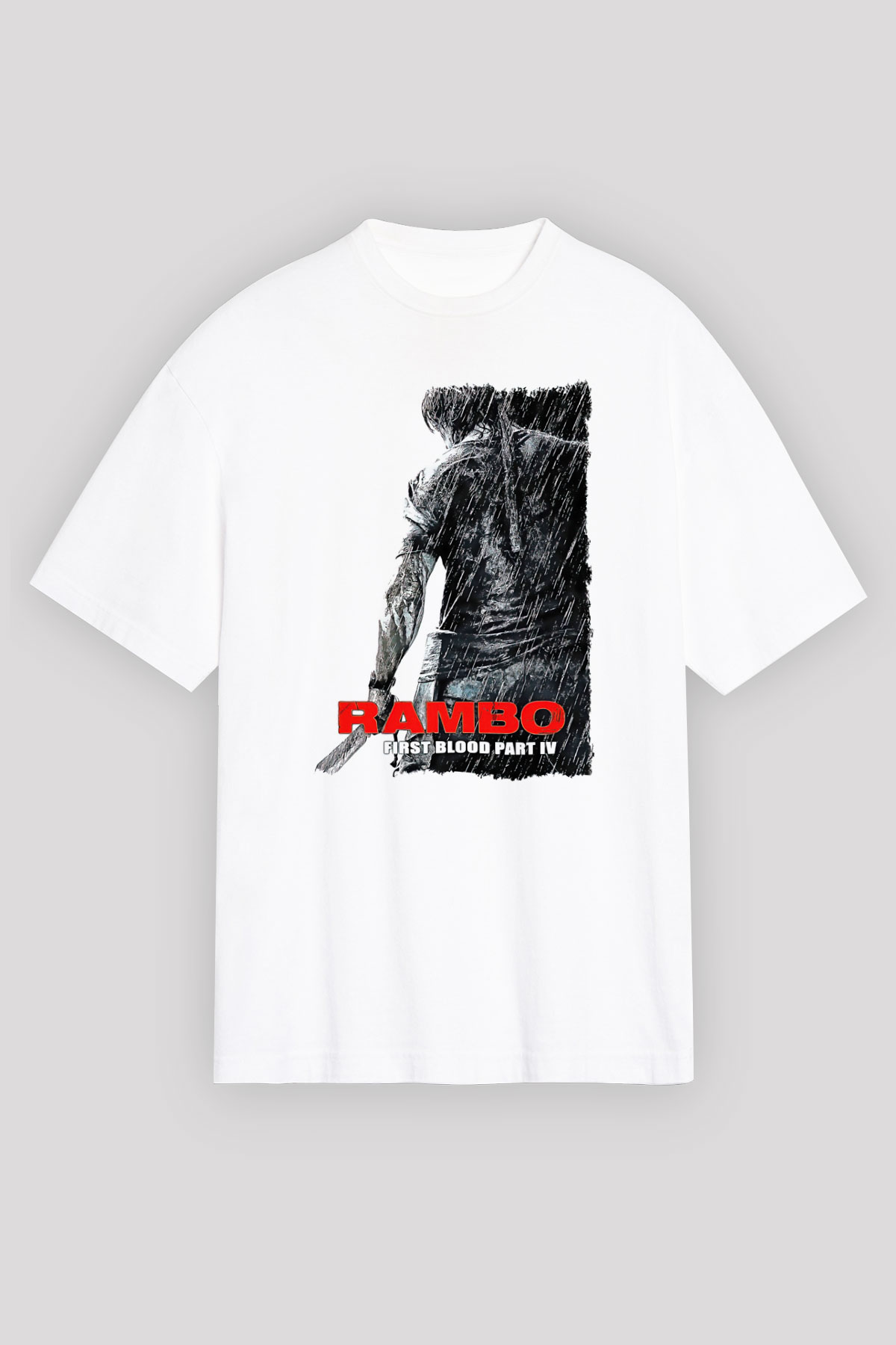 Rambo Beyaz Unisex Tişört T-Shirt
