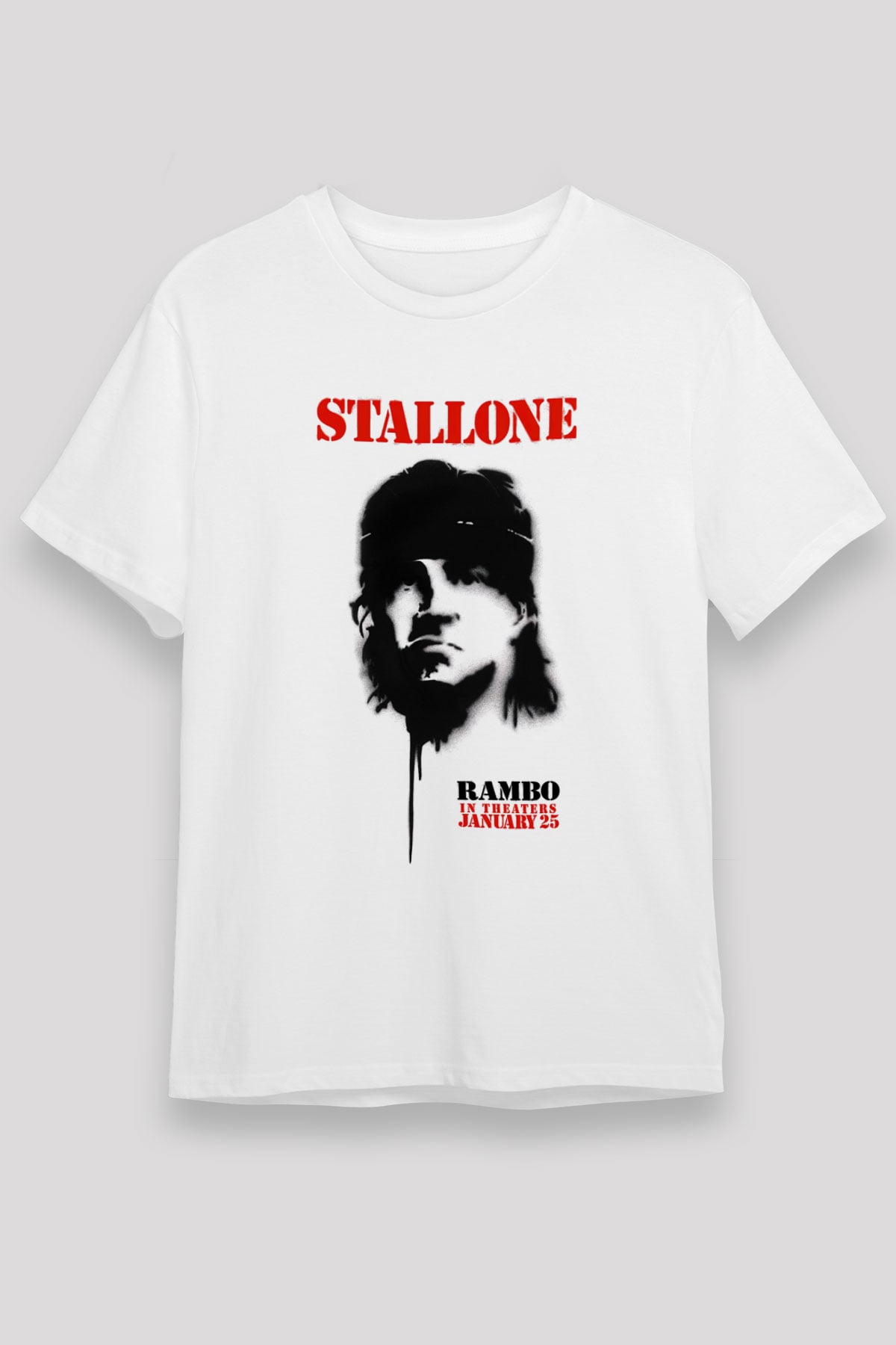 Rambo Beyaz Unisex Tişört T-Shirt