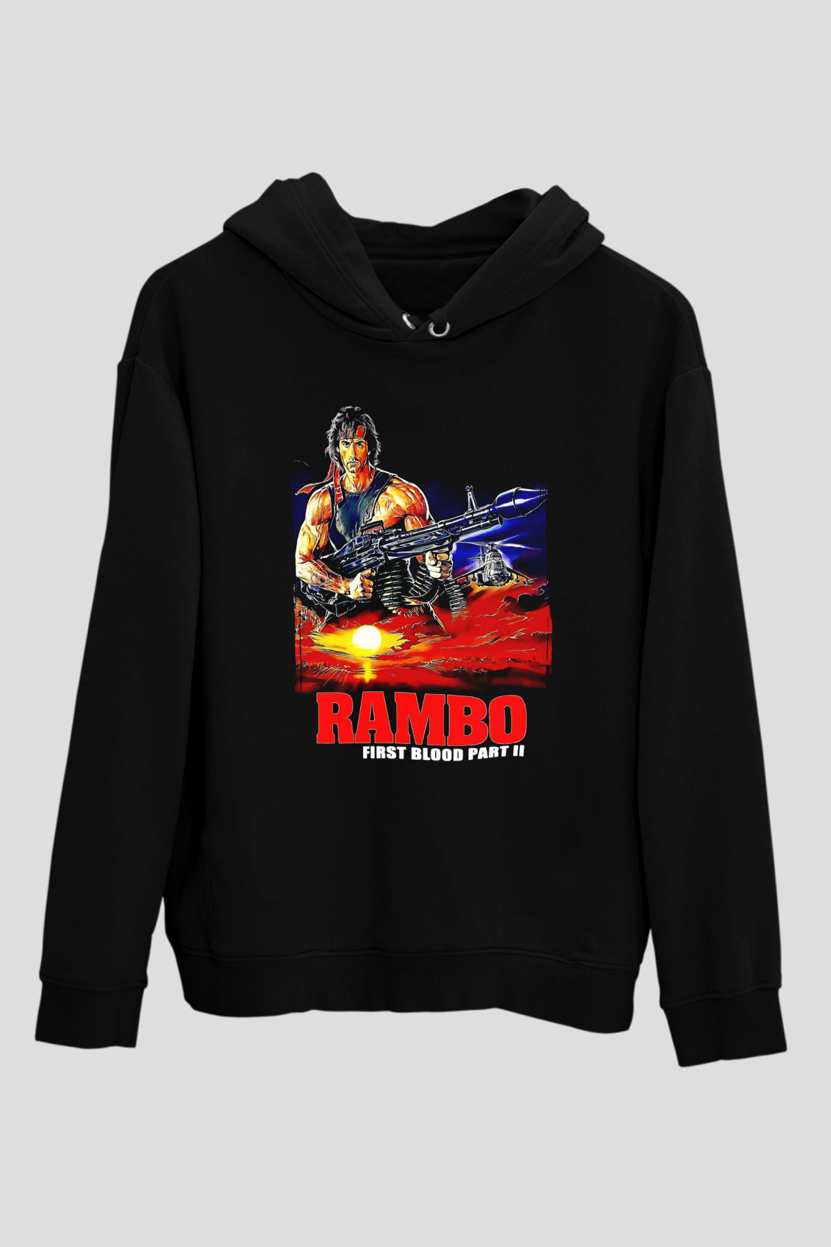 Rambo Siyah Unisex Hoodie