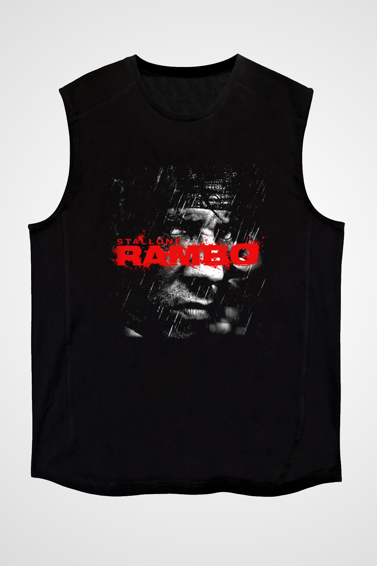 Rambo Siyah Unisex Kolsuz Tişört