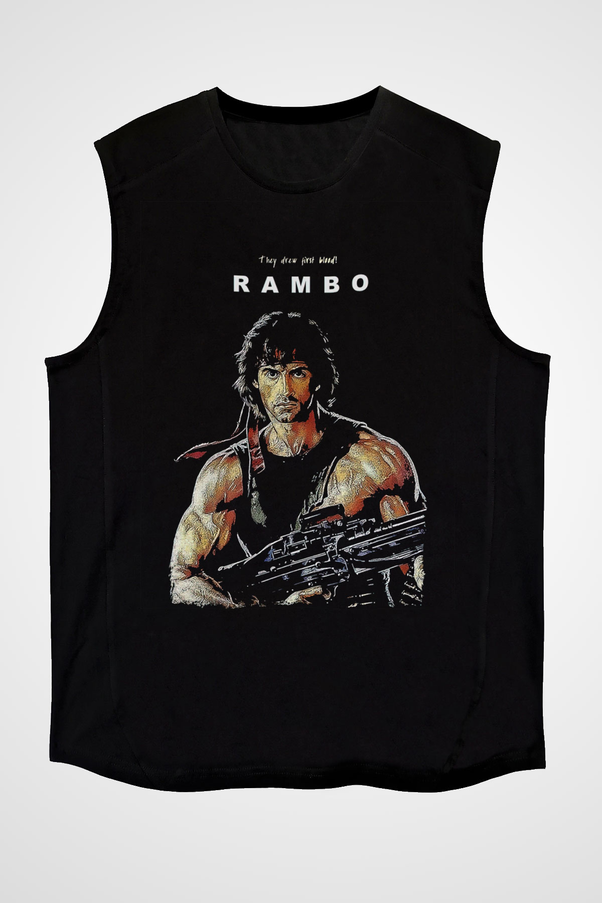 Rambo Siyah Unisex Kolsuz Tişört