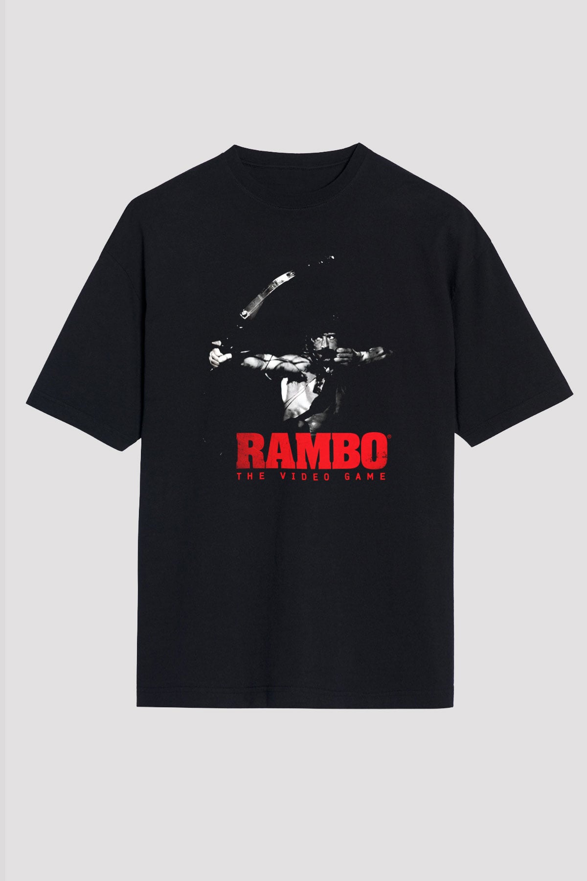 Rambo Siyah Unisex Oversize Tişört T-Shirt
