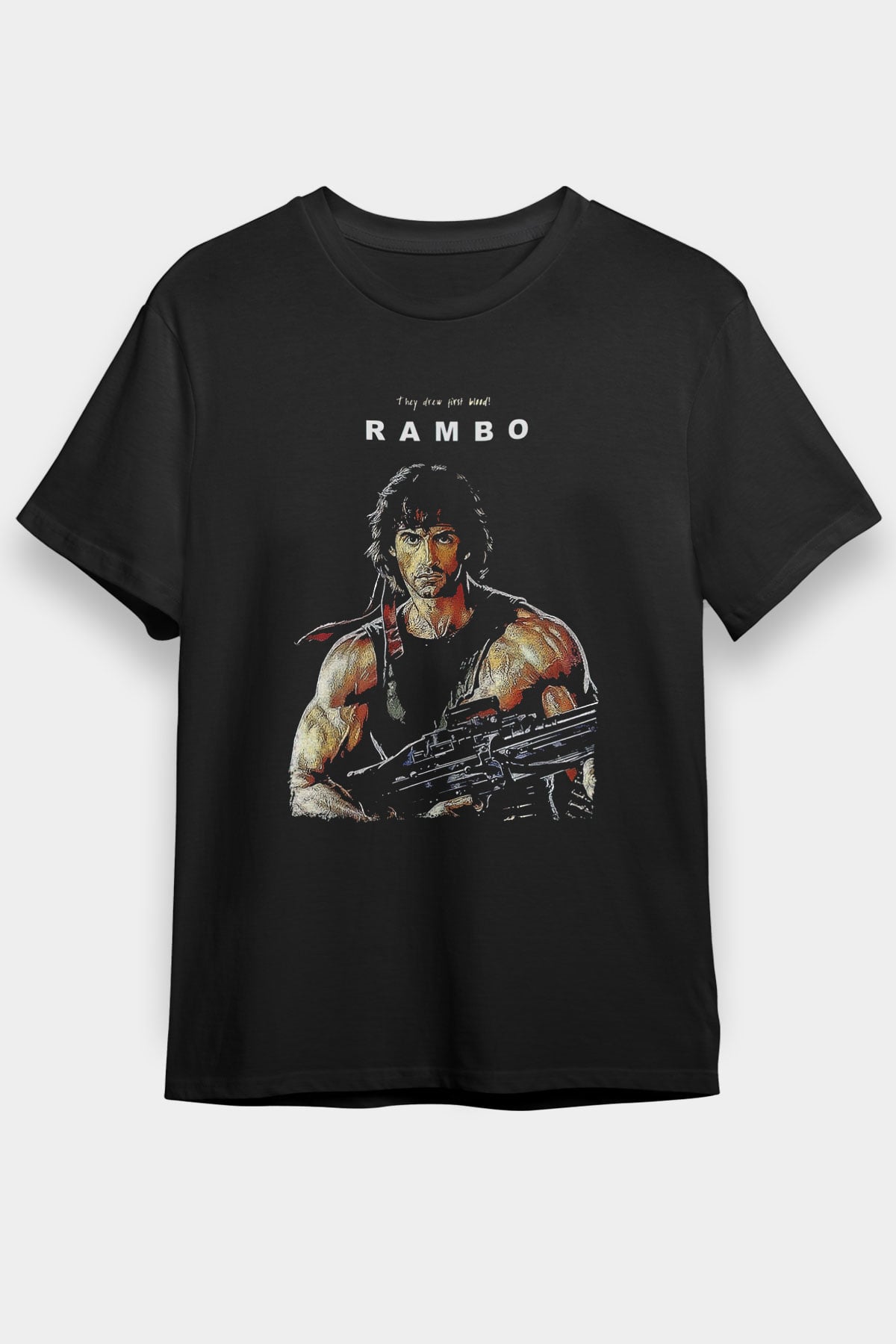 Rambo Siyah Unisex Tişört T-Shirt