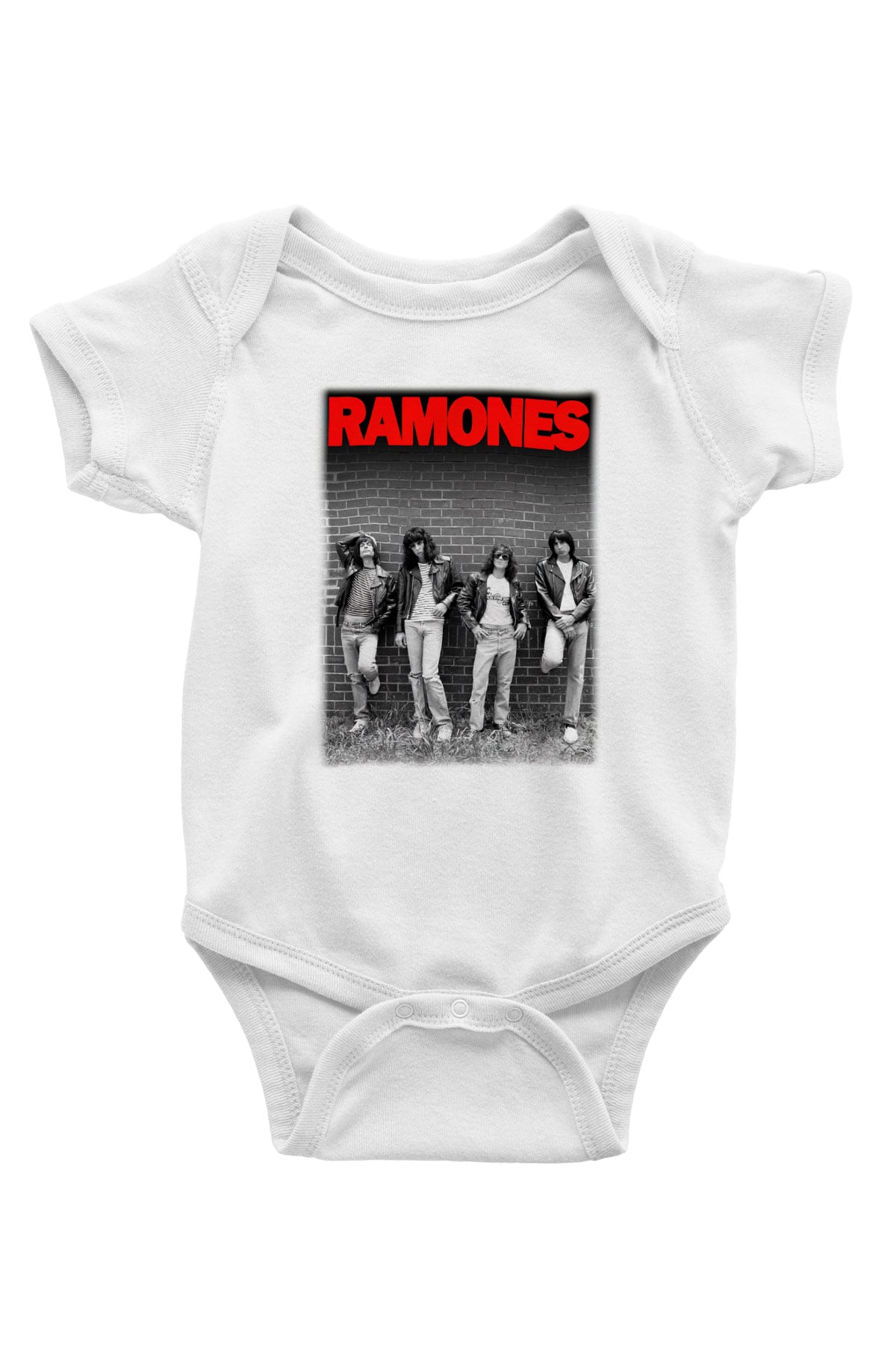 Ramones Baskılı Beyaz Unisex Bebek Body - Zıbın