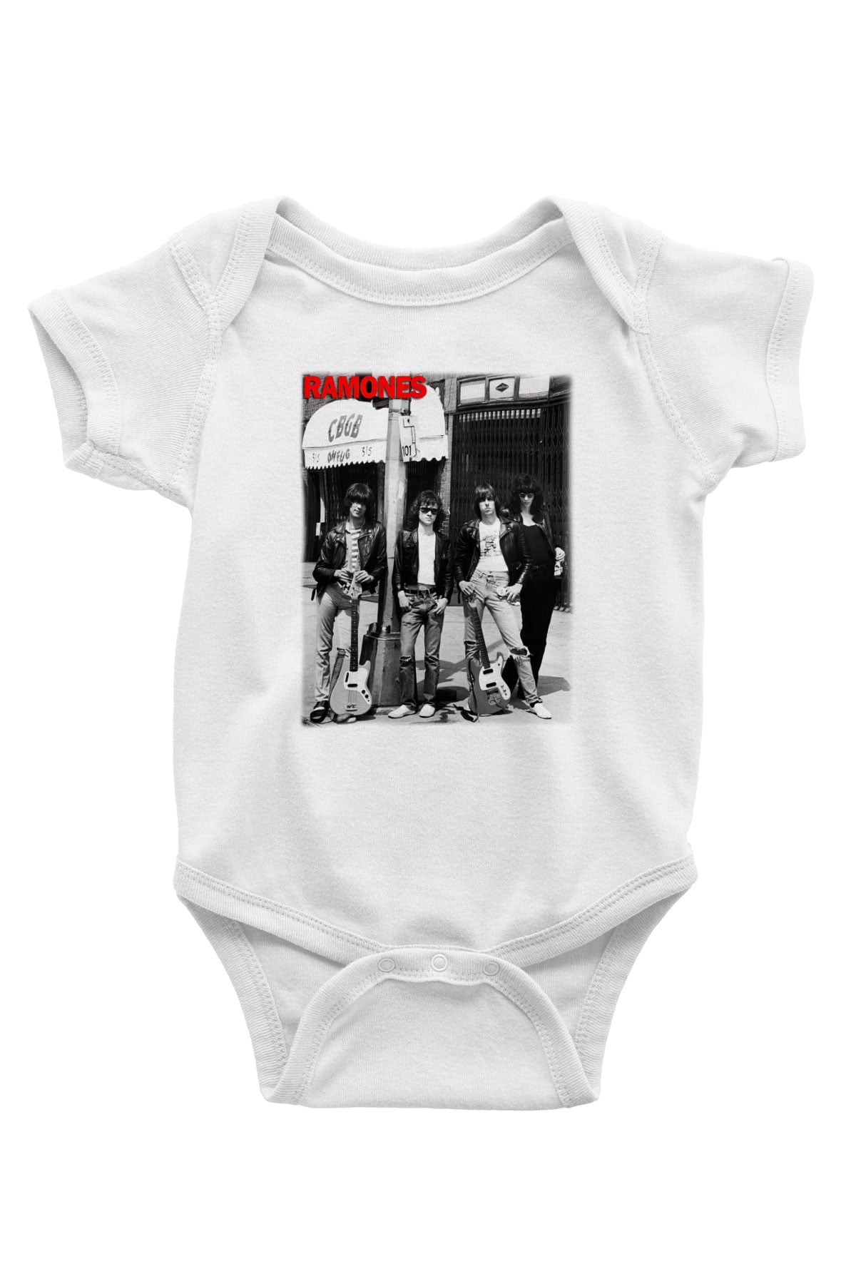 Ramones Baskılı Beyaz Unisex Bebek Body - Zıbın