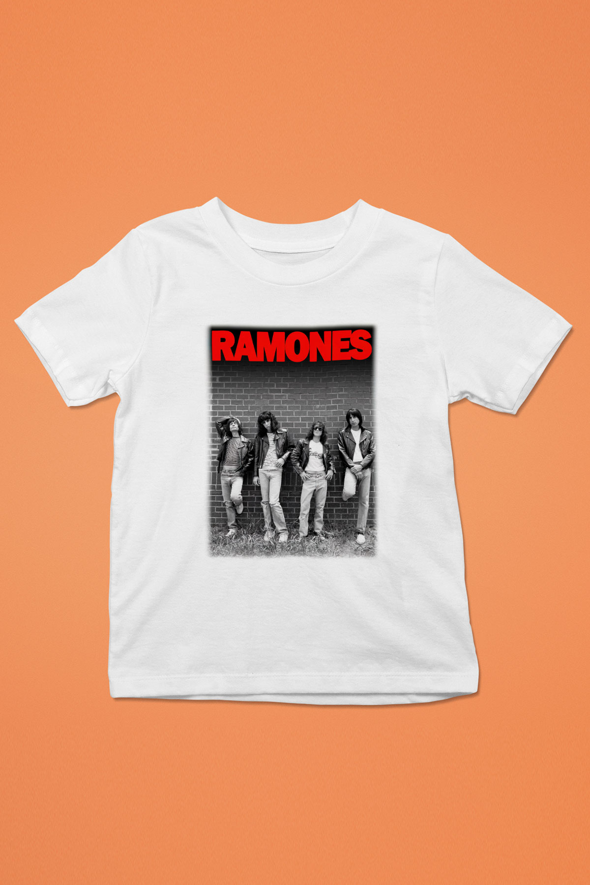 Ramones Baskılı Beyaz Unisex Çocuk Tişört