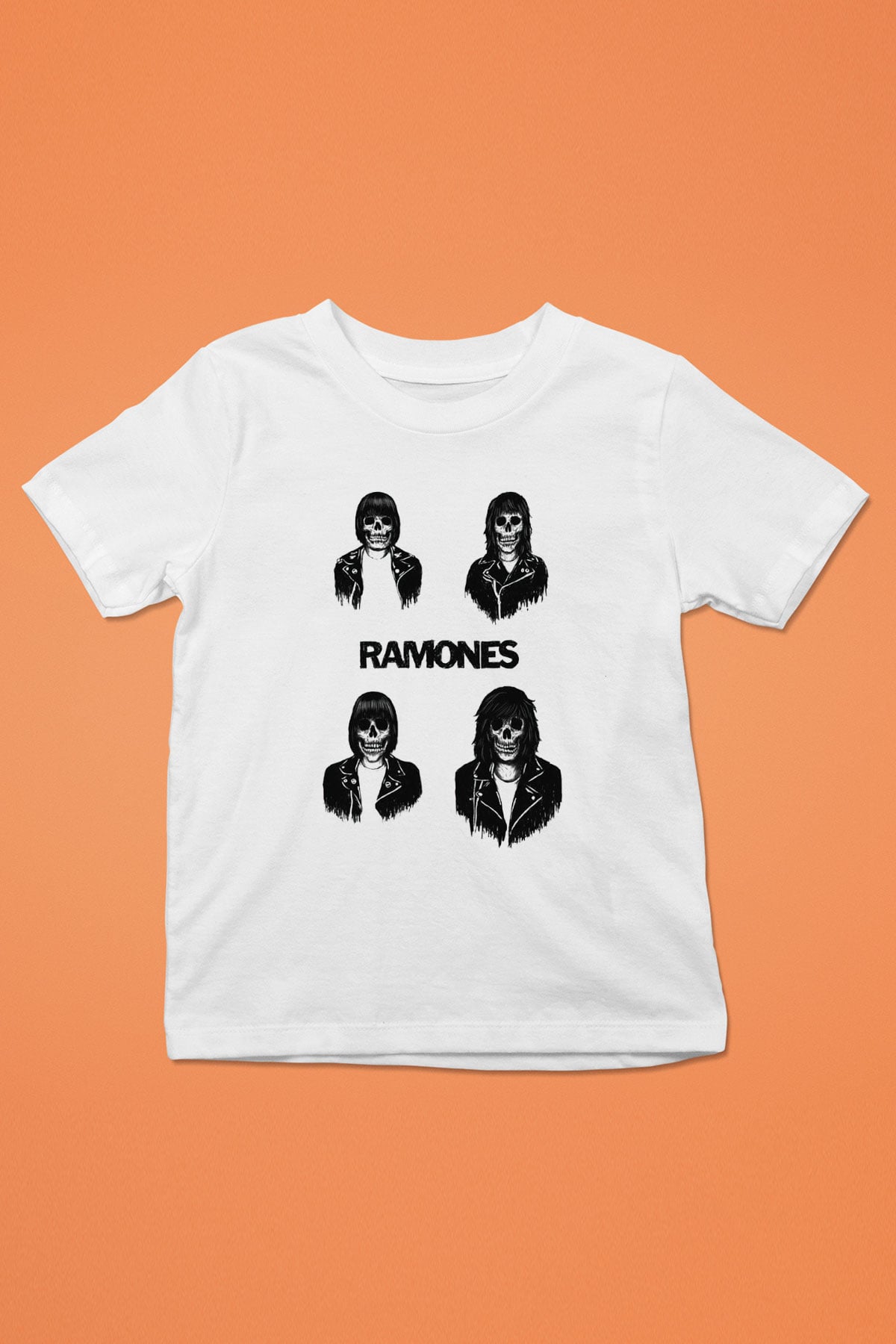 Ramones Baskılı Beyaz Unisex Çocuk Tişört
